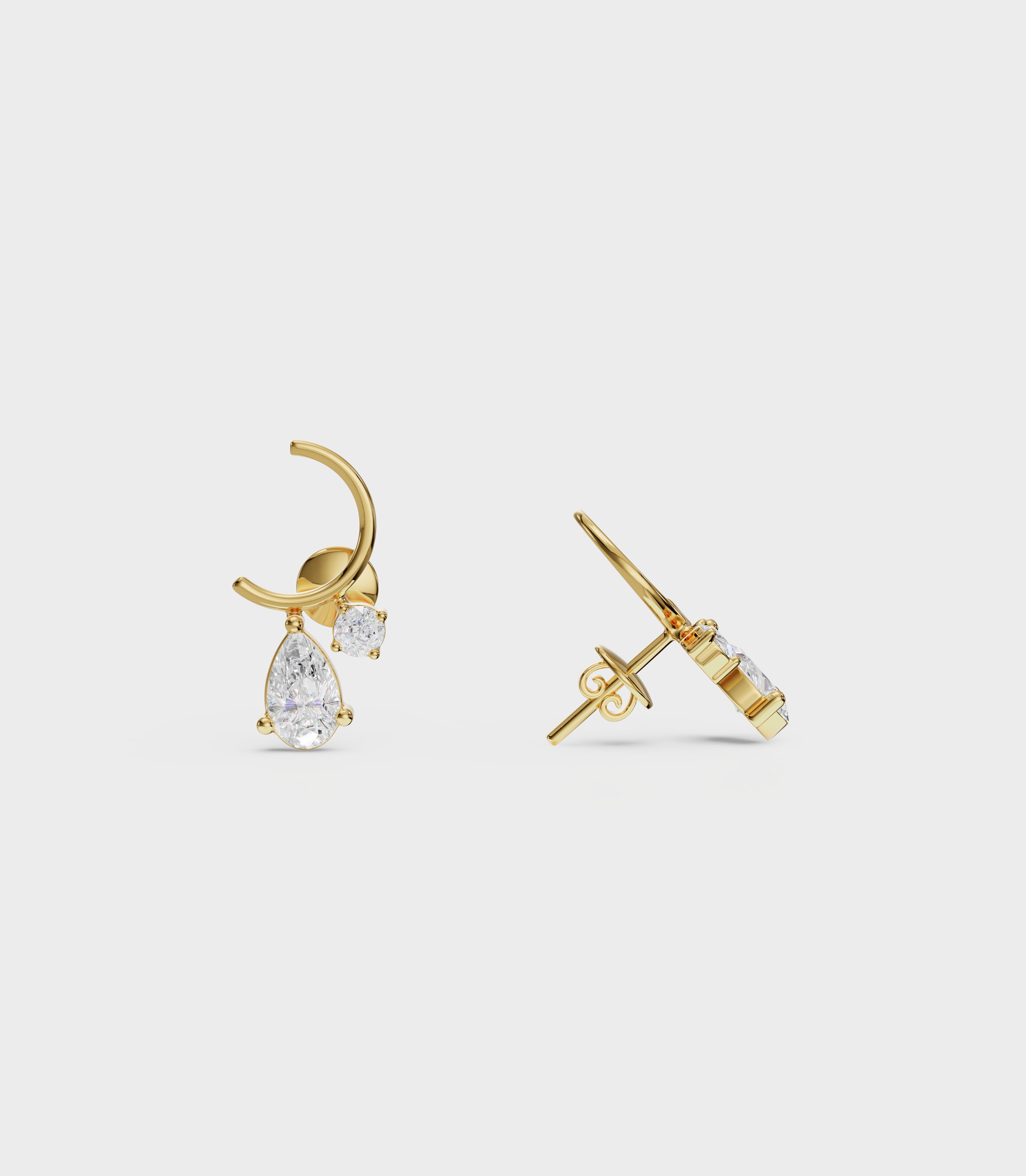 Diamond Dangle Stud Earrings