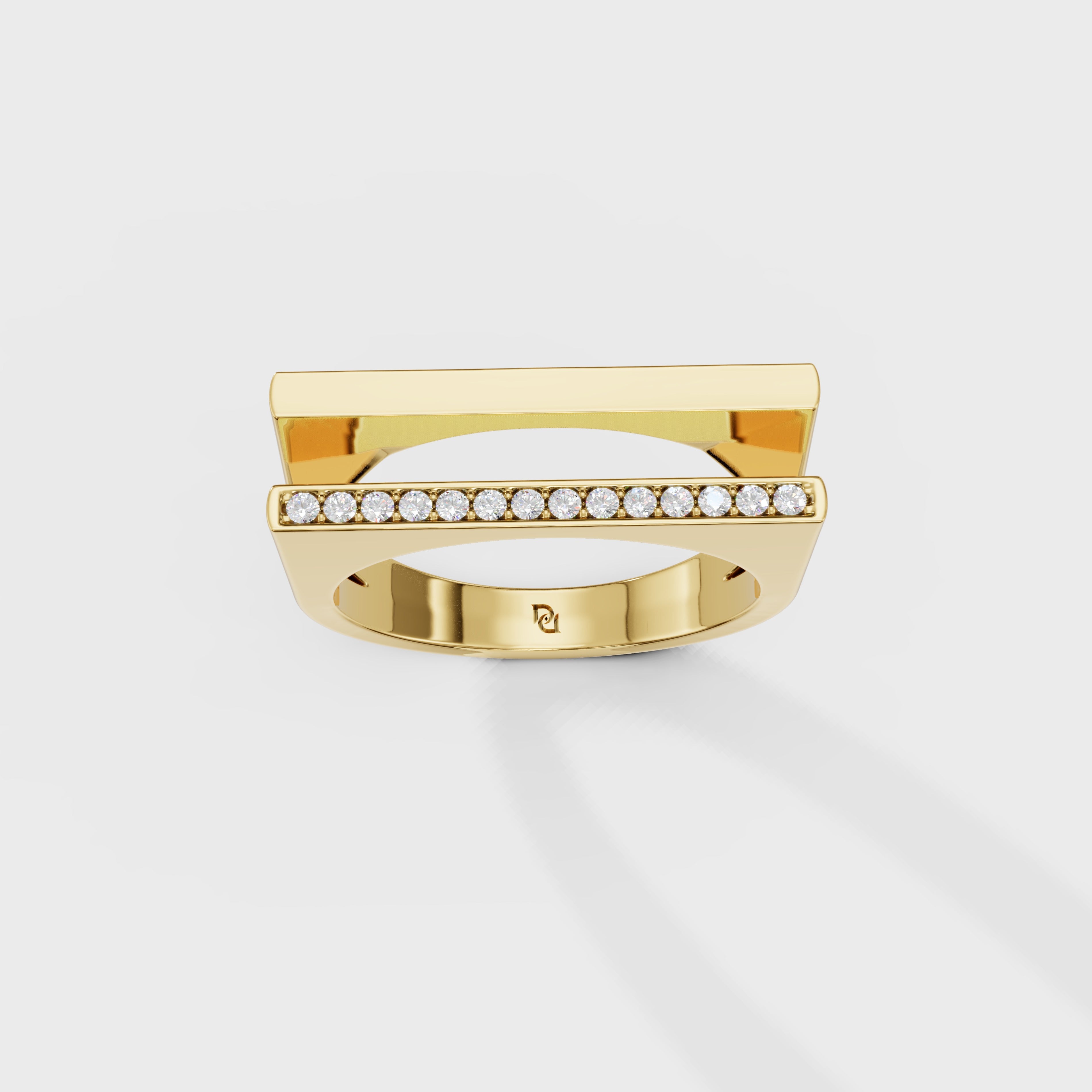 Modern Split Shank Diamond Channel Ring