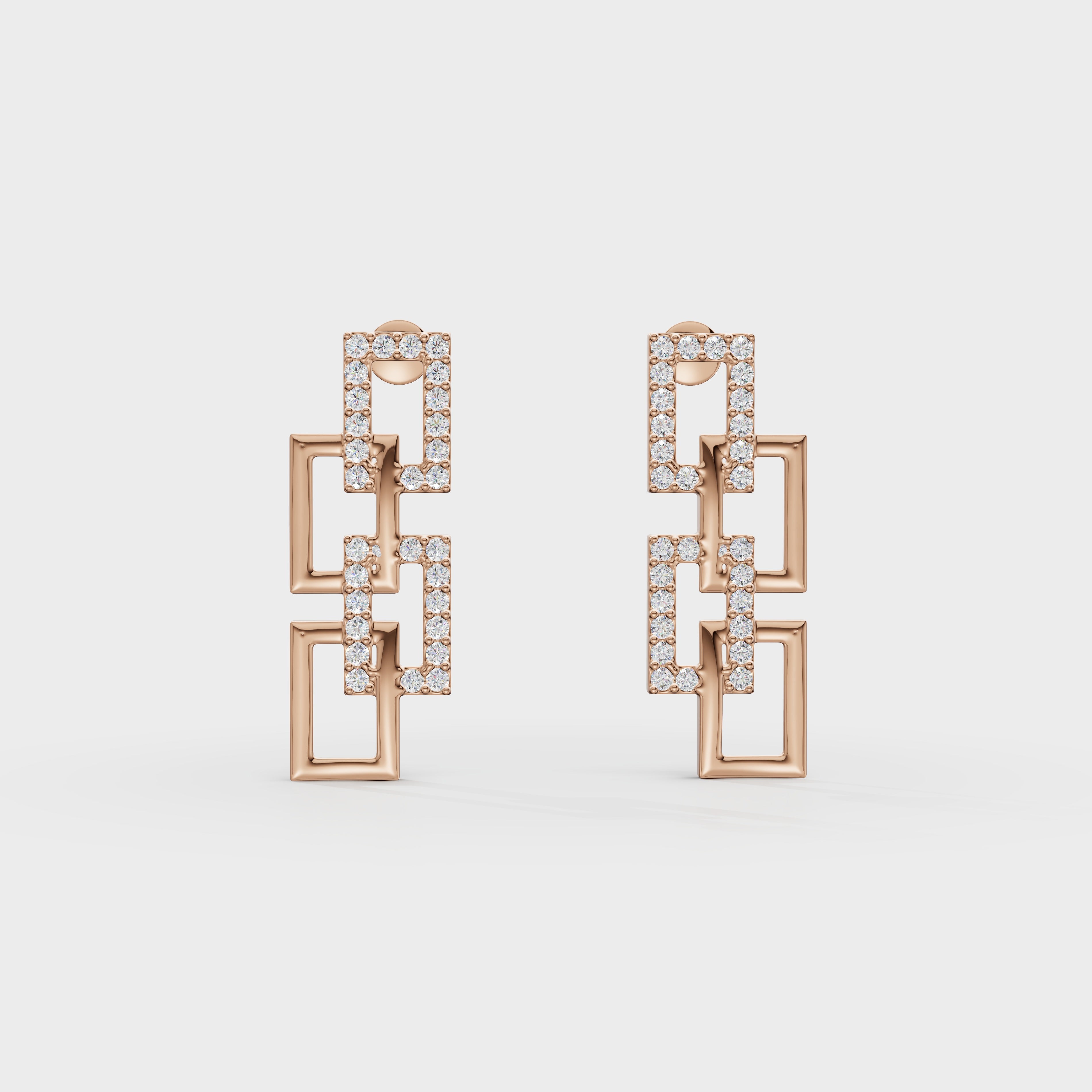 Link Diamond Drop Earrings