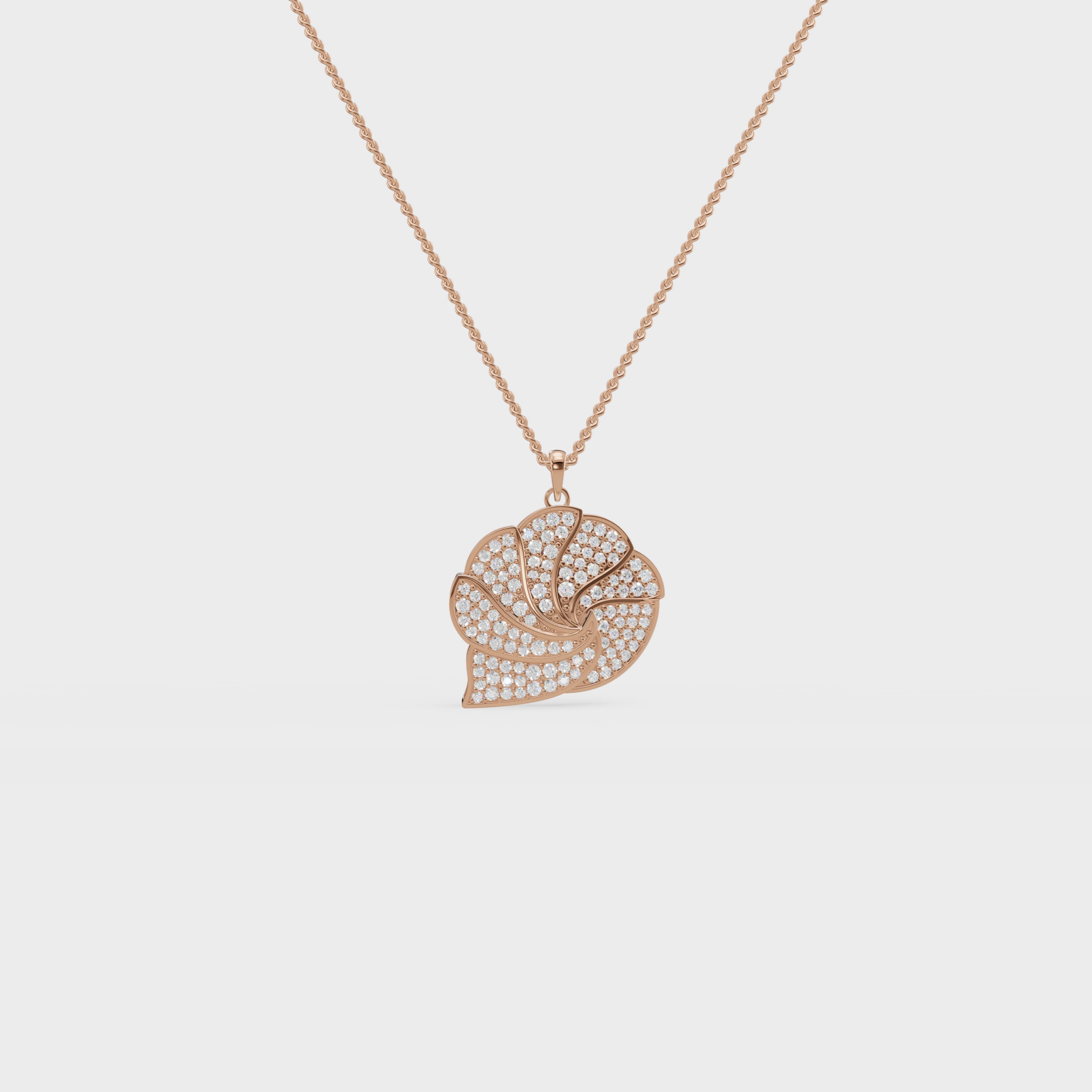 Ocean Swirl Inspired Diamond Pendant
