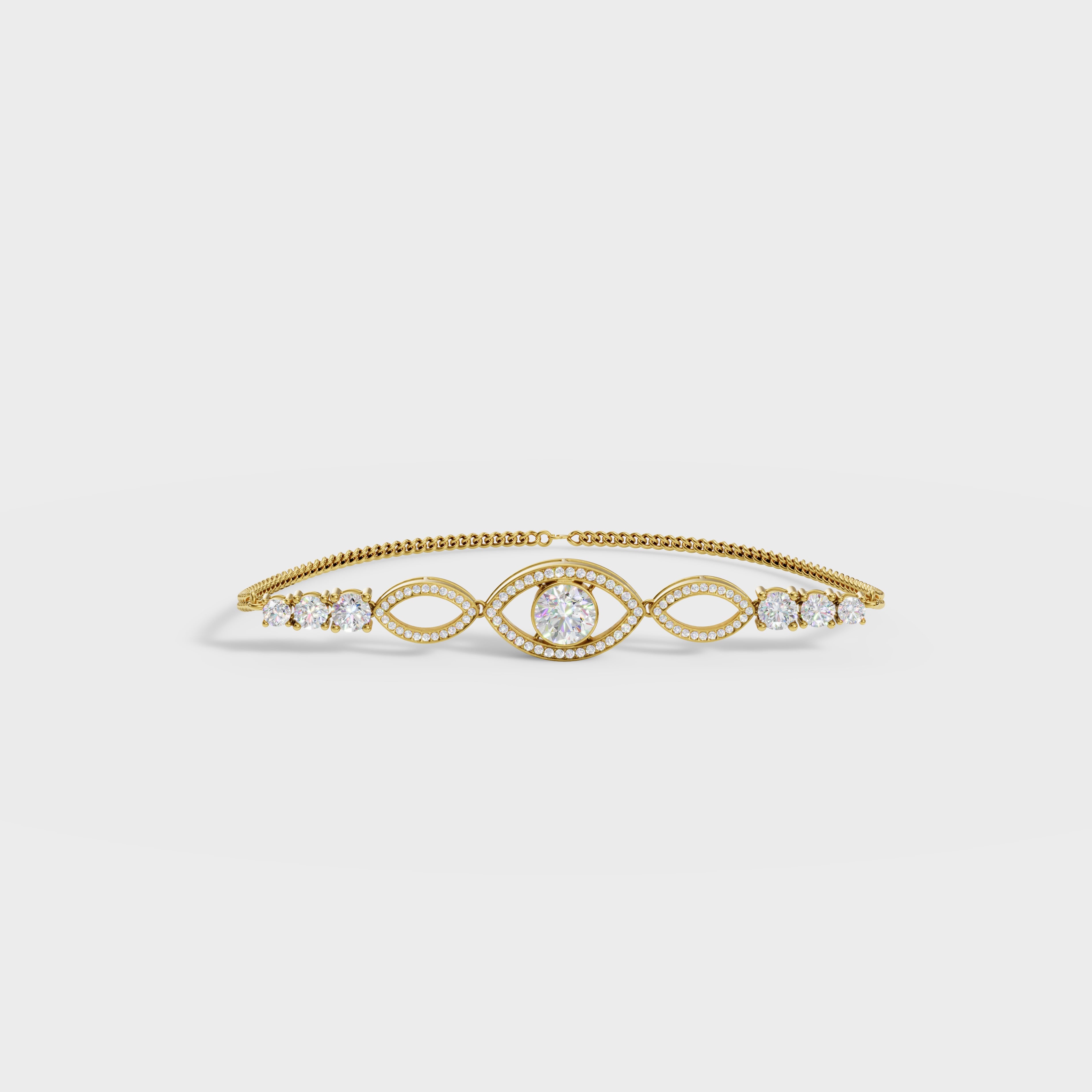 Good Vibes Only Evil Eye Diamond Protection Bracelet