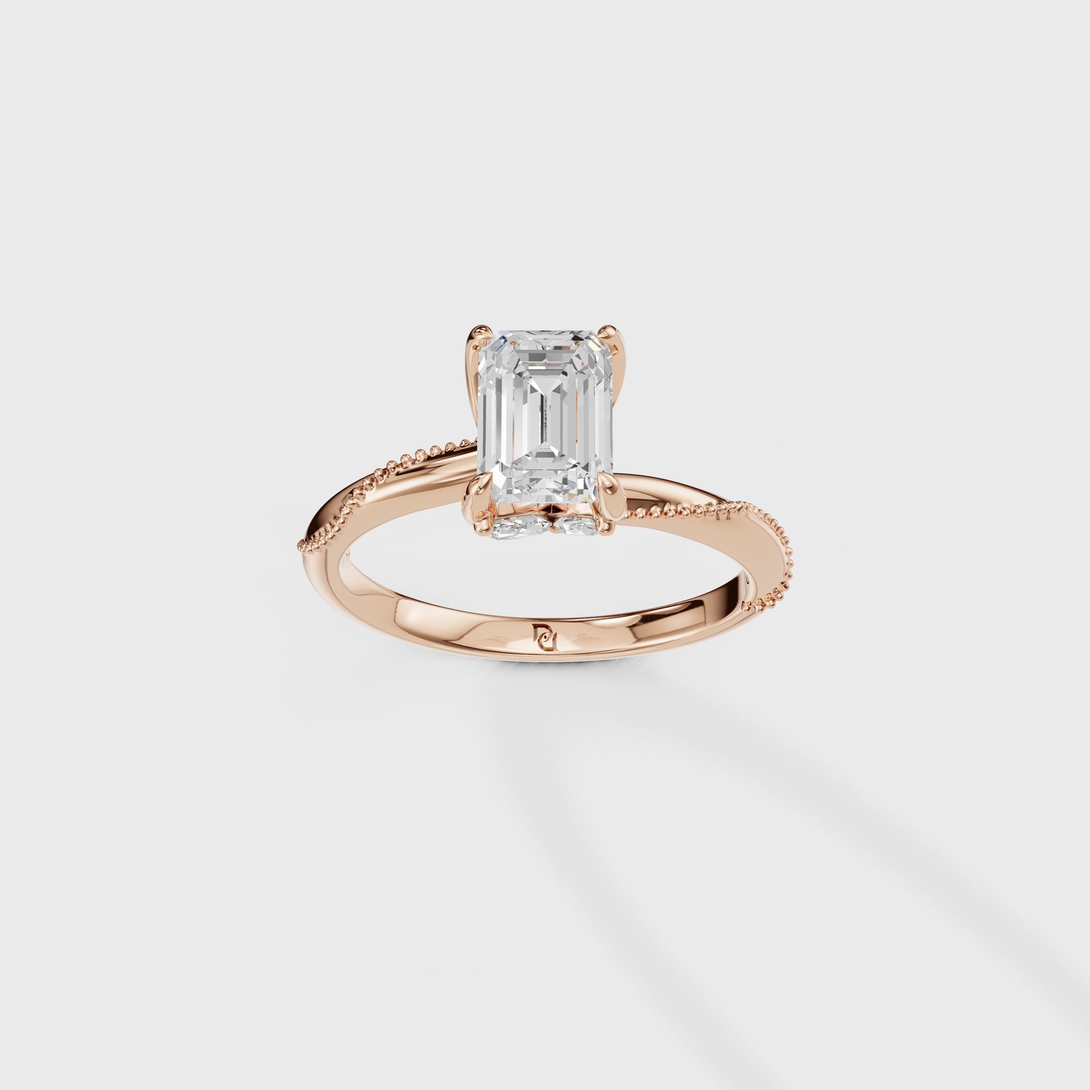 Emerald Cut Crossover Engagement Ring