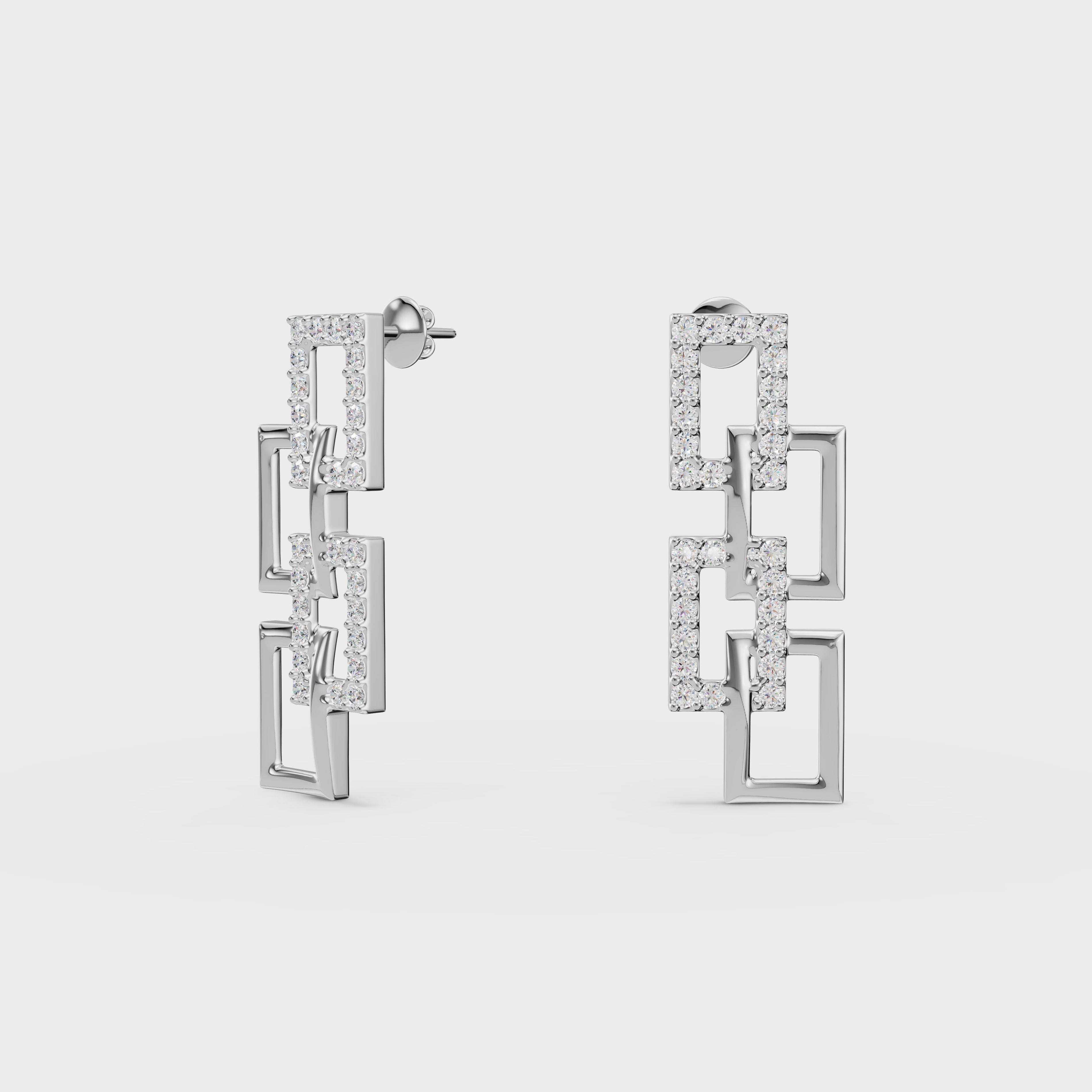 Link Diamond Drop Earrings