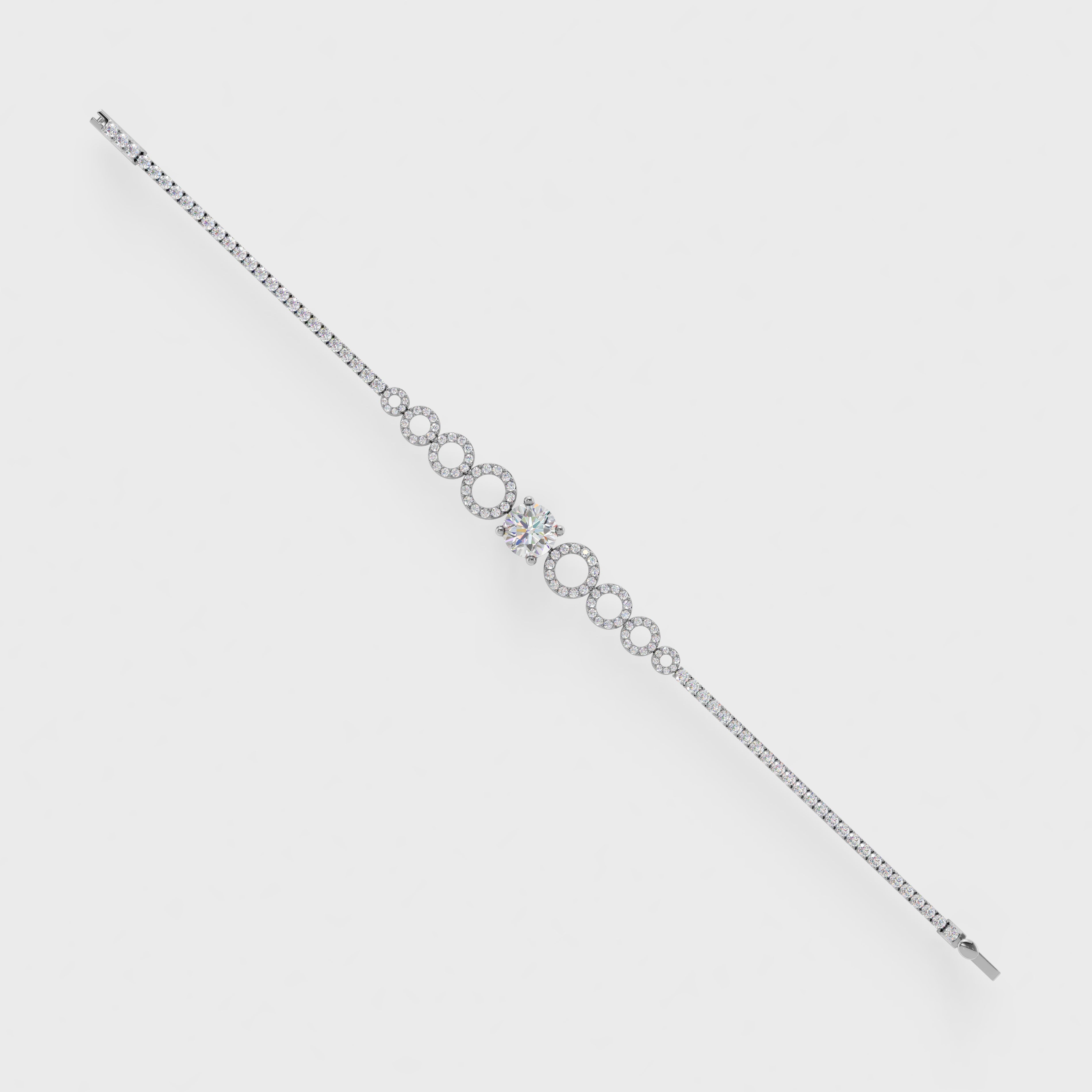 Halo Circle Solitaire Bracelet