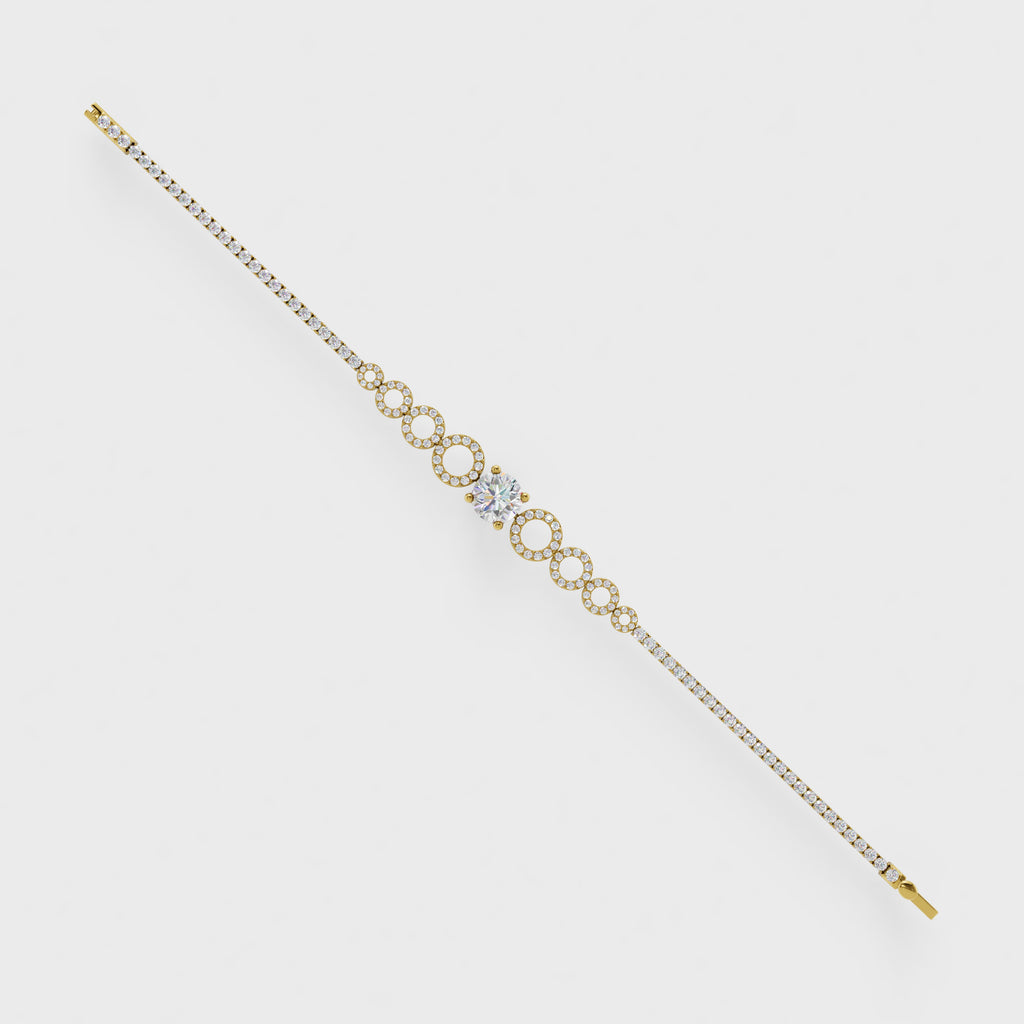 Halo Circle Solitaire Bracelet