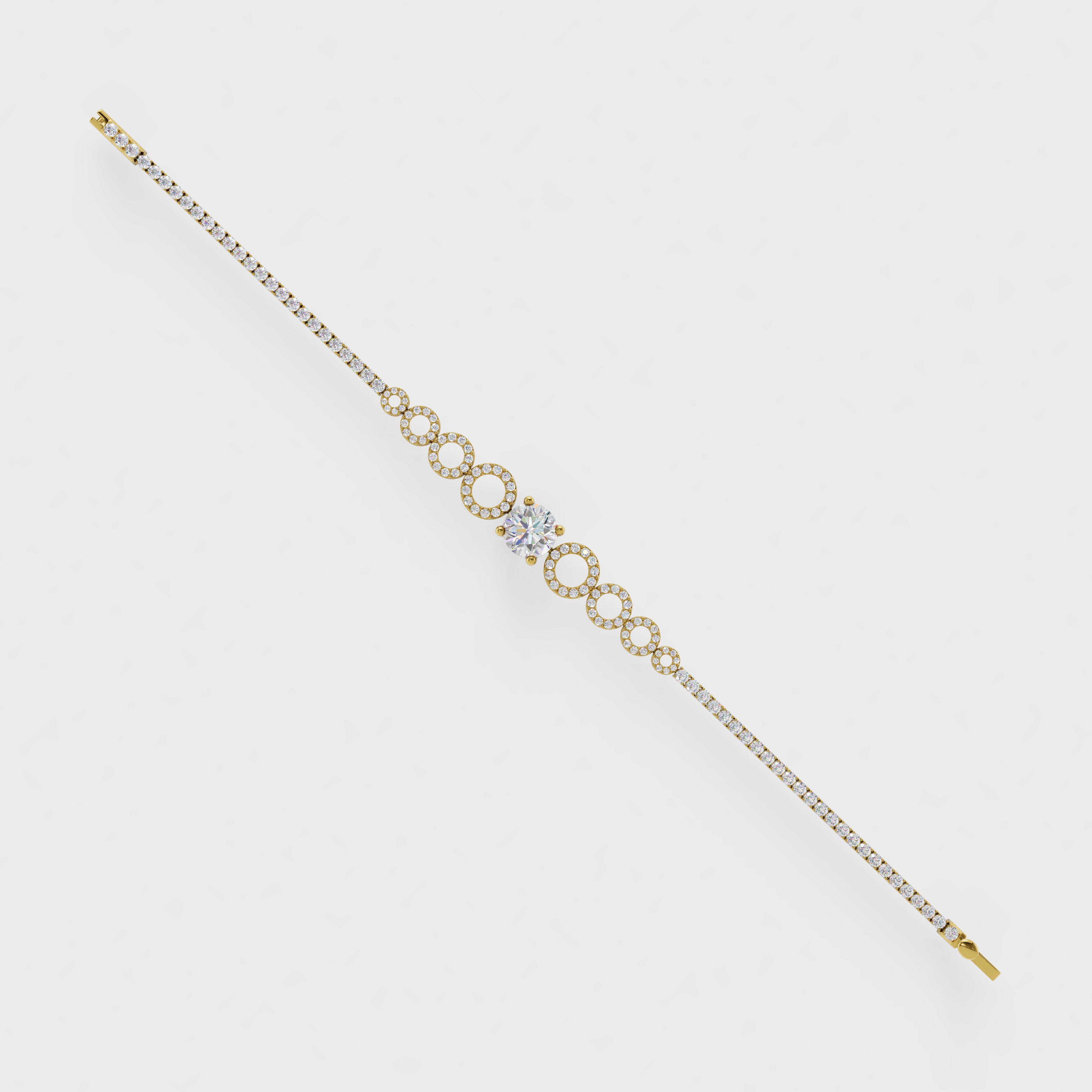 Halo Circle Solitaire Bracelet