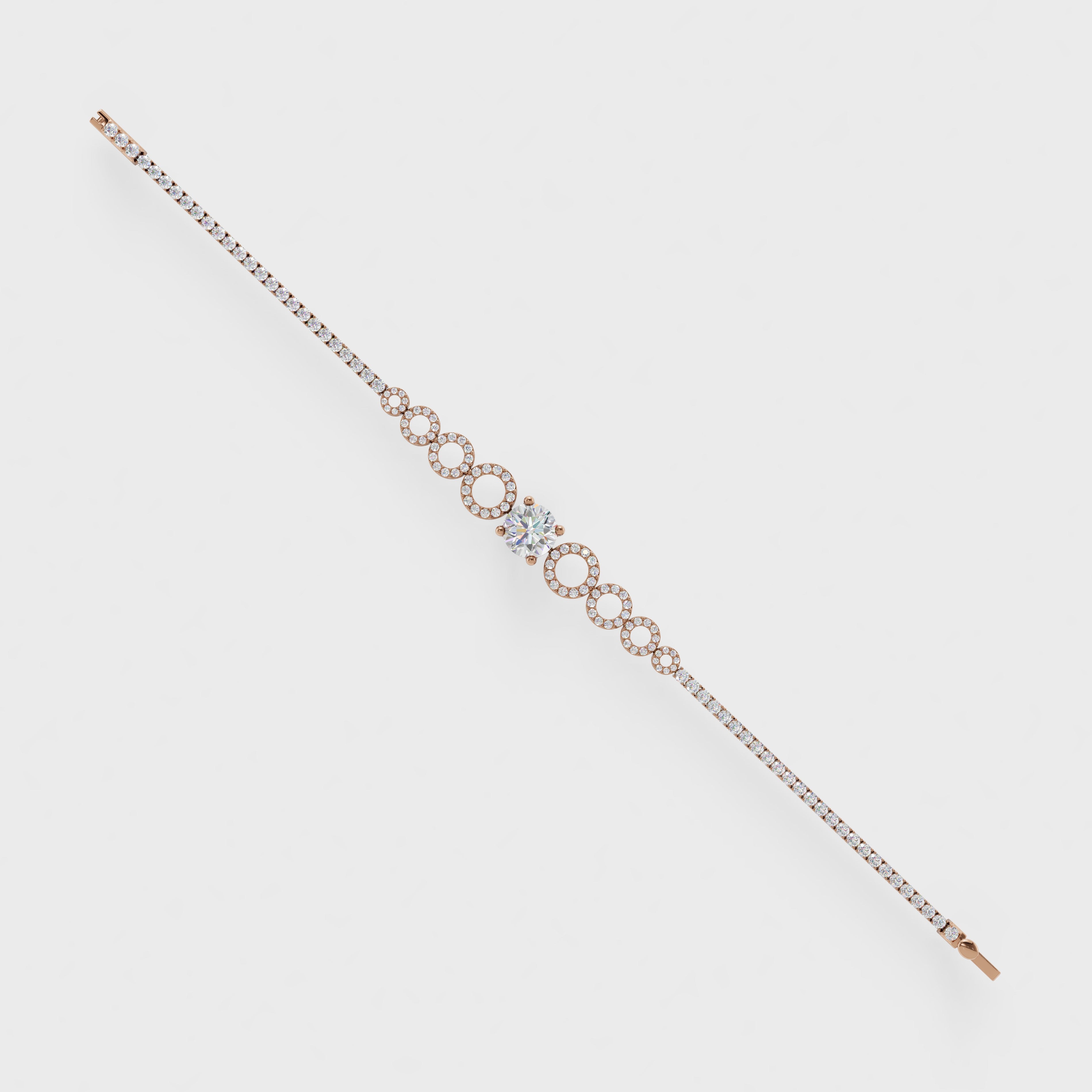 Halo Circle Solitaire Bracelet