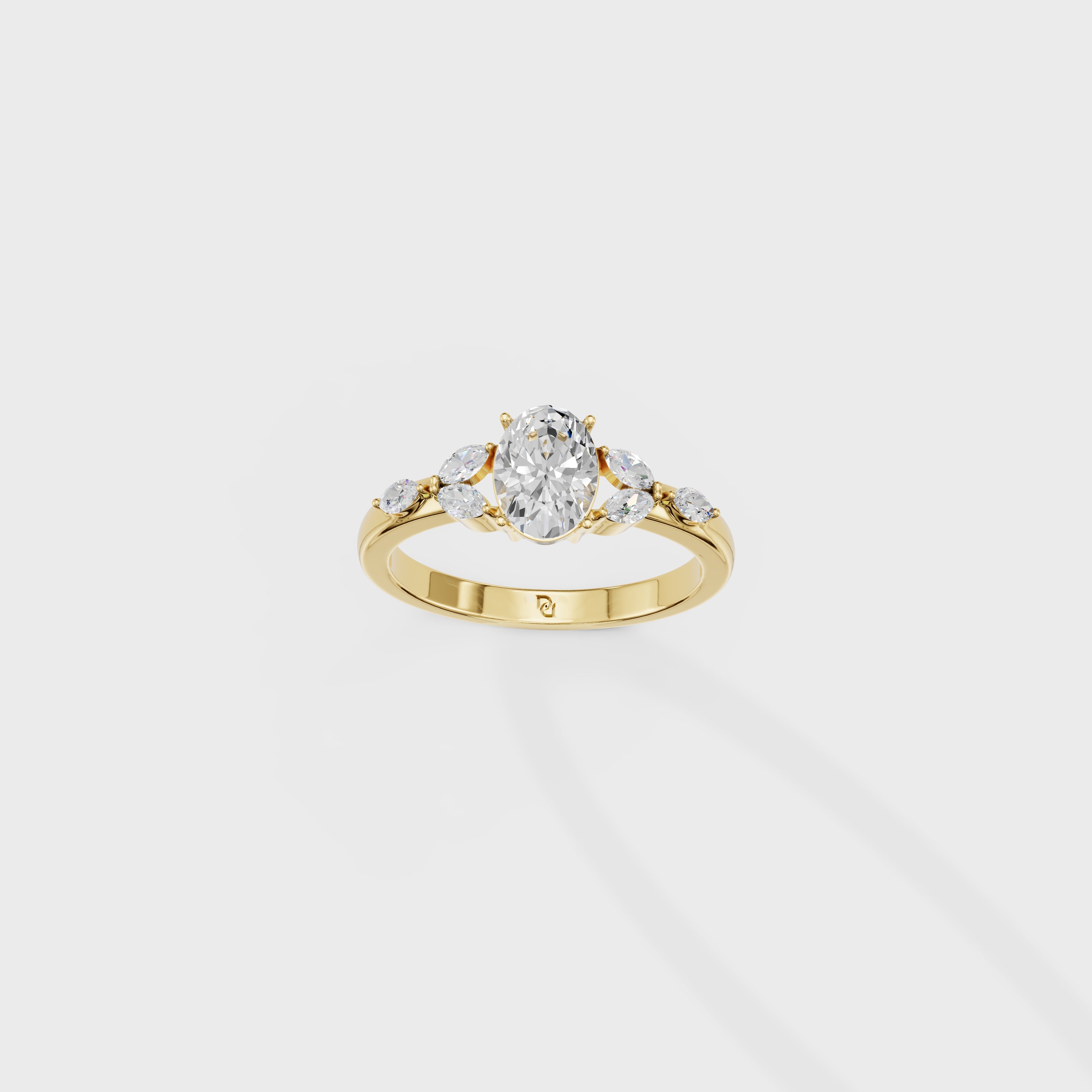 Petal Whisper Oval Ring