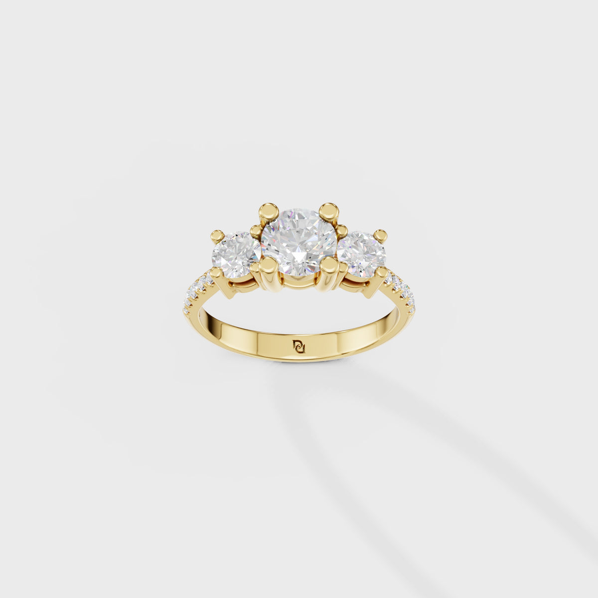 Past Present Future Three Stone Diamond Ring