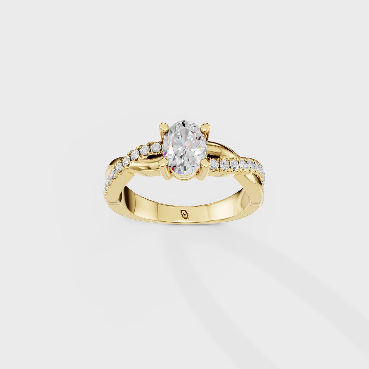 0.75ct Oval Cut Round Twisted Shank Ring