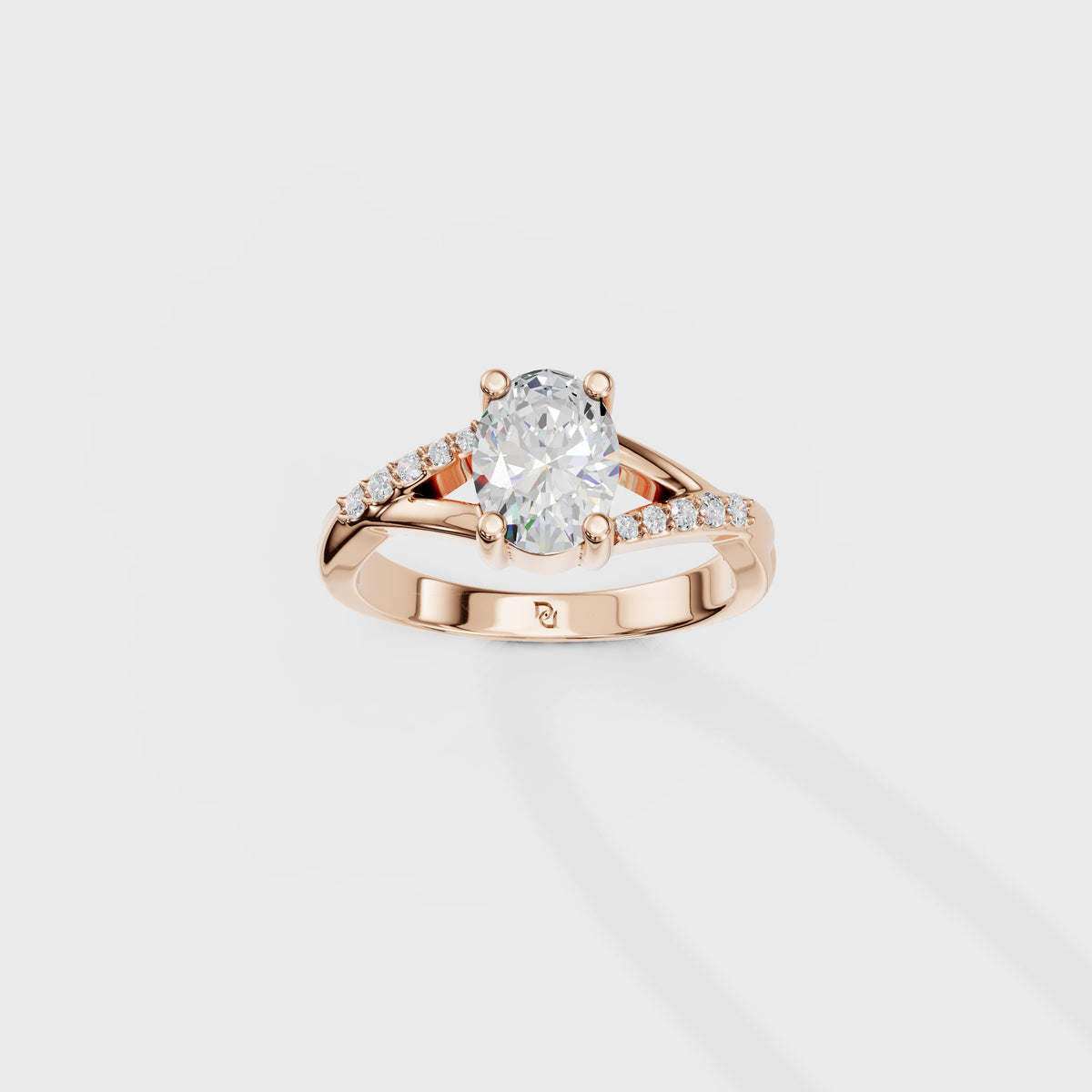 1.10ct Cathedral Oval Cut Engagement Ring