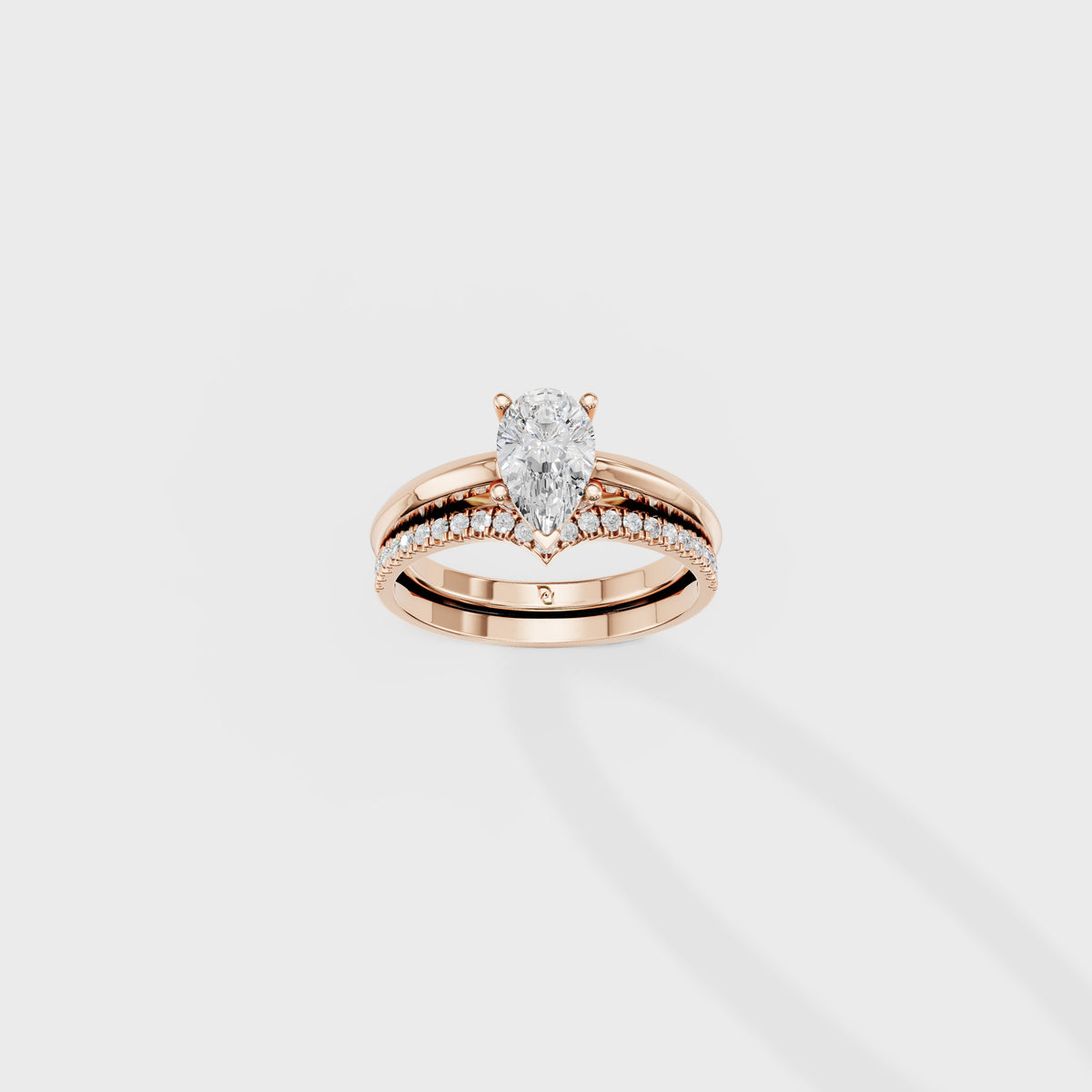 Ethereal 1ct Pear Cut Bridal Set