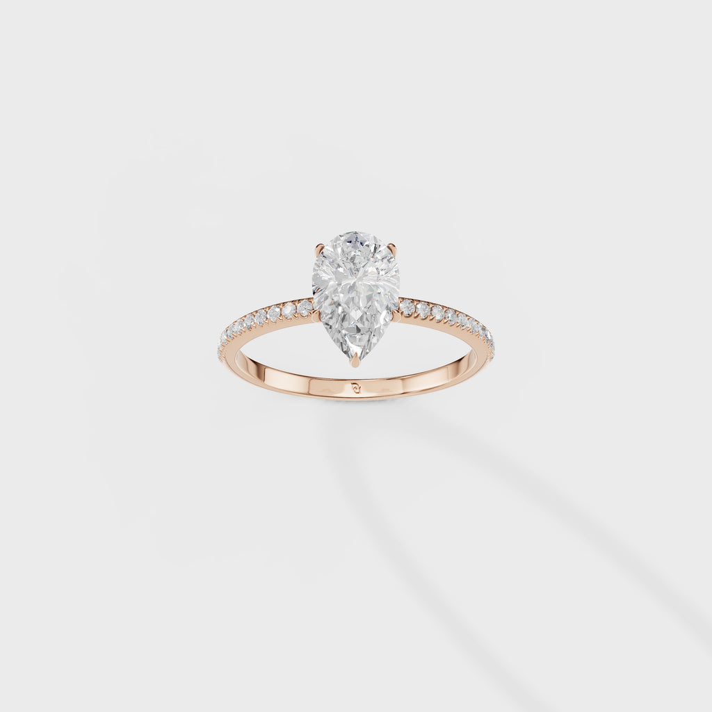Solitaire Elegance Pear Ring