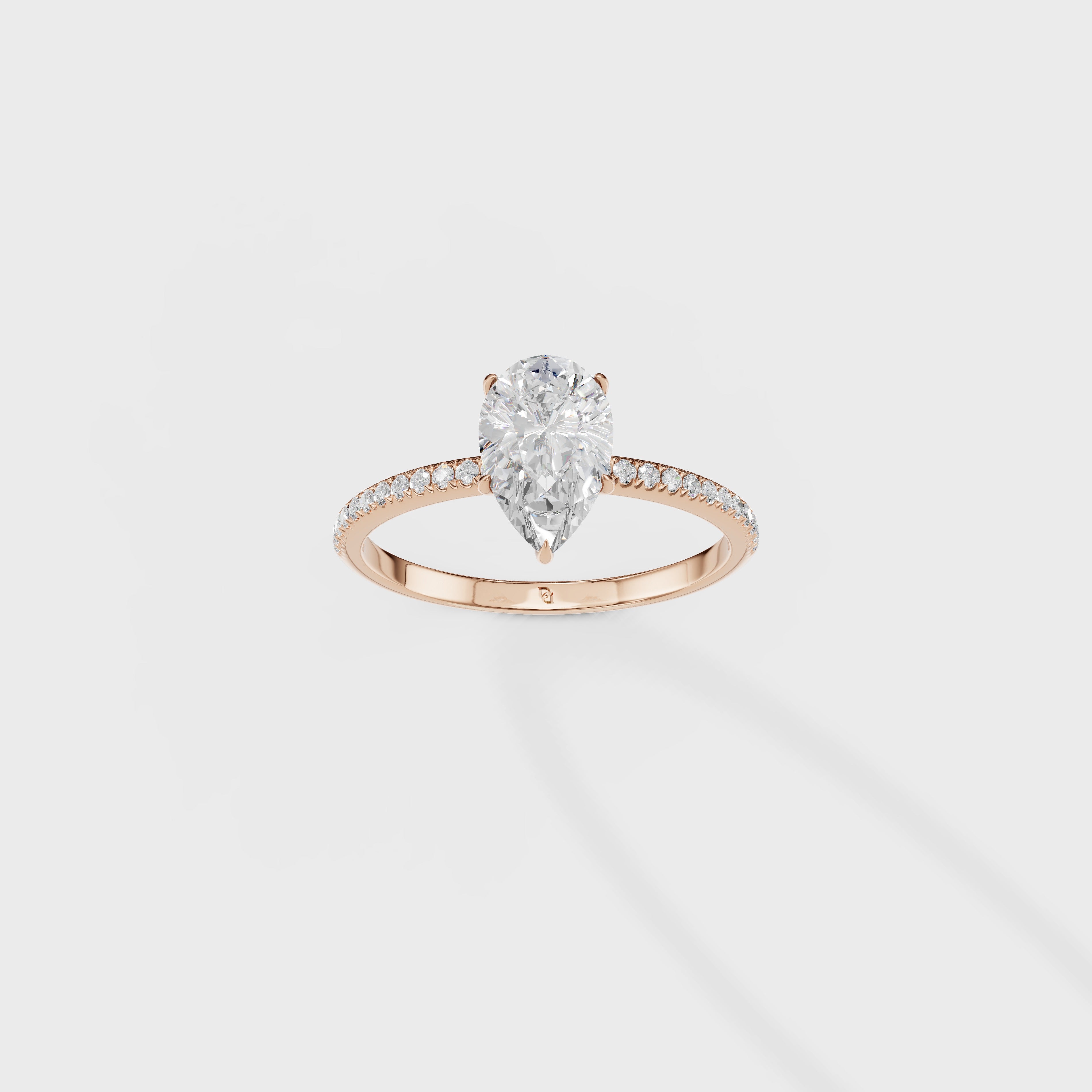 Solitaire Elegance Pear Ring
