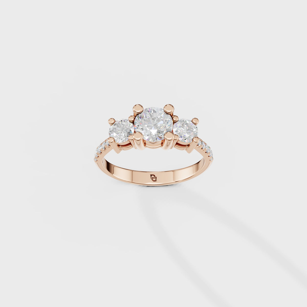 Past Present Future Three Stone Diamond Ring