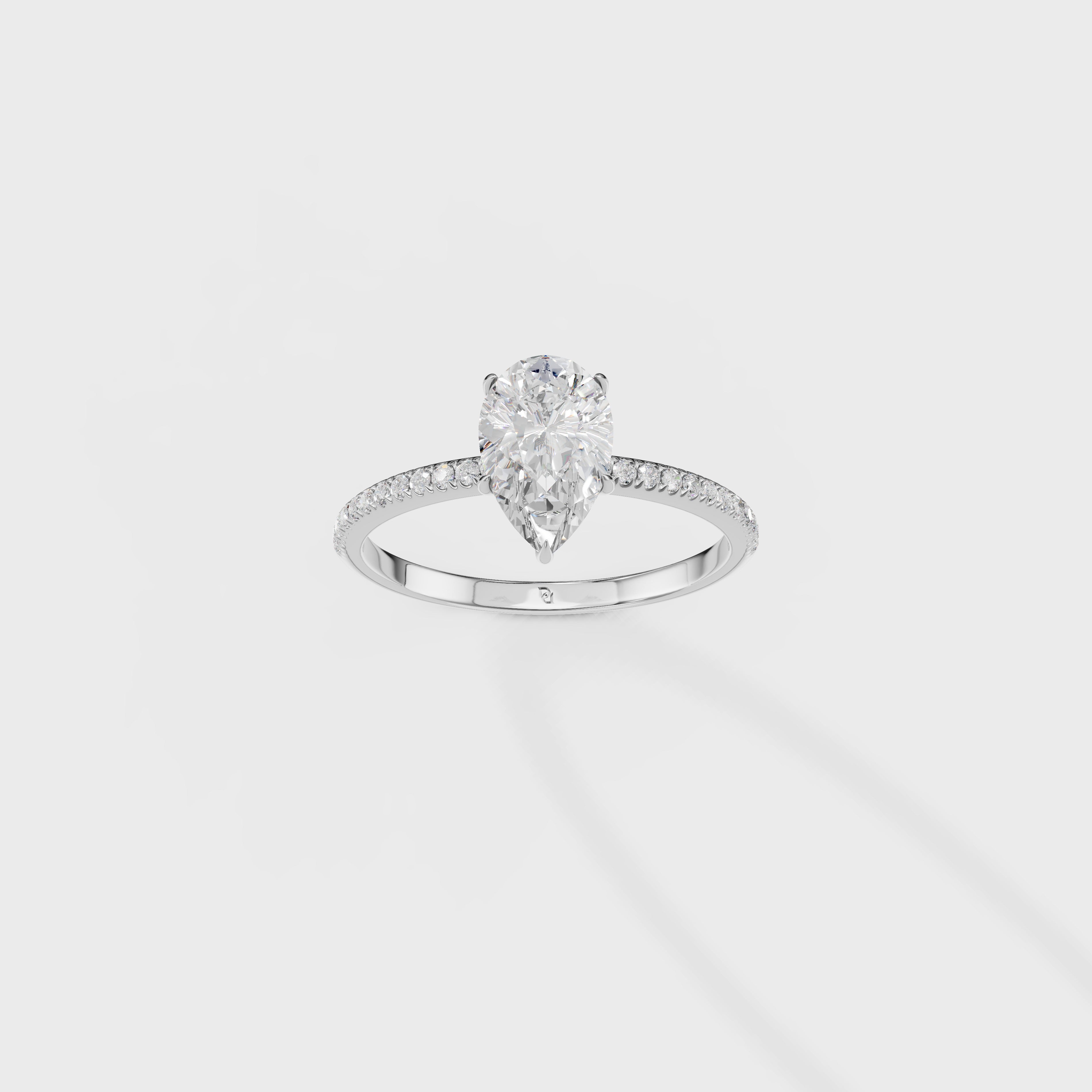 Solitaire Elegance Pear Ring