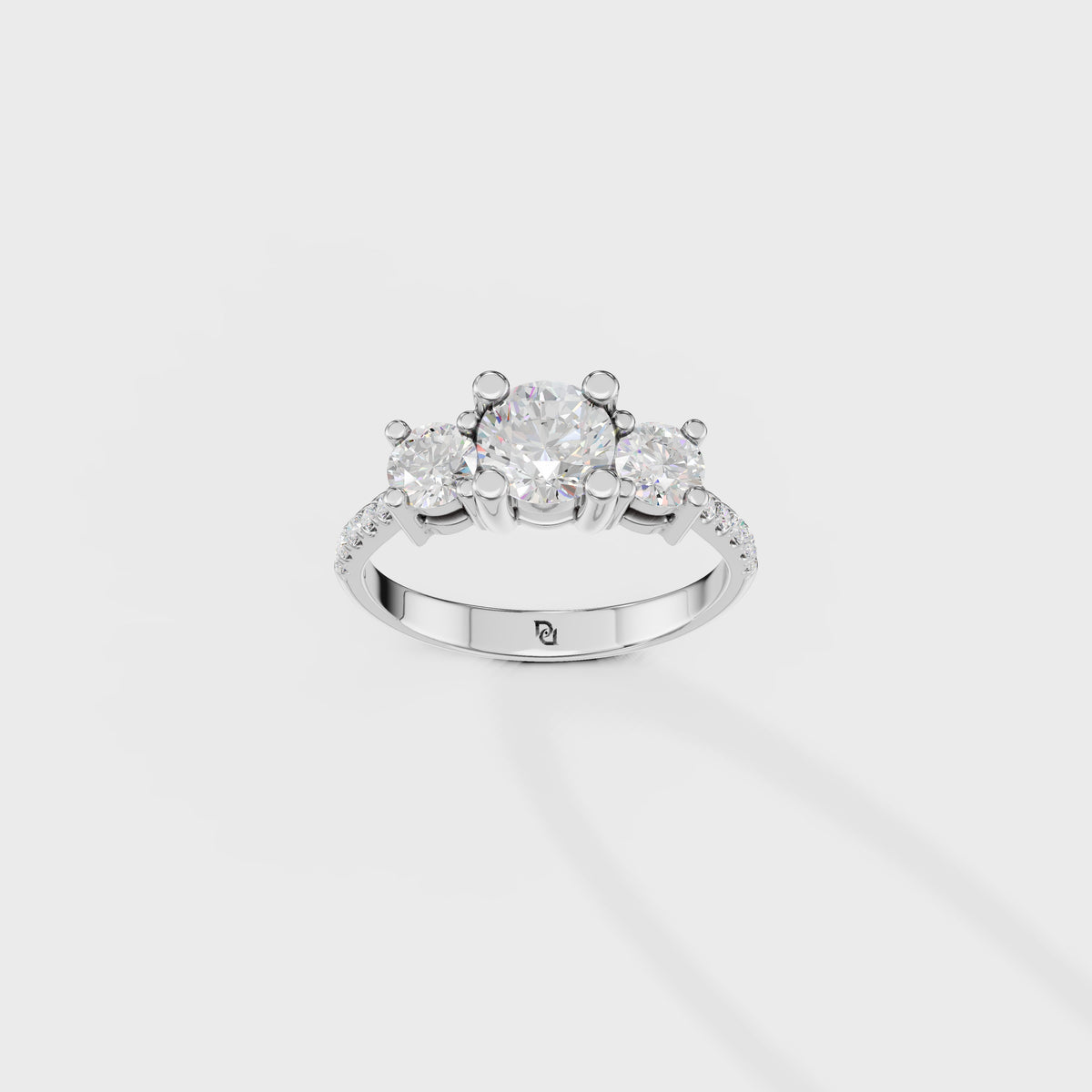 Past Present Future Three Stone Diamond Ring