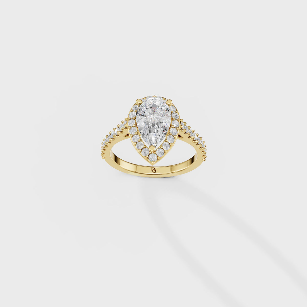 Blushing 1.50ct Halo Pear Diamond Ring