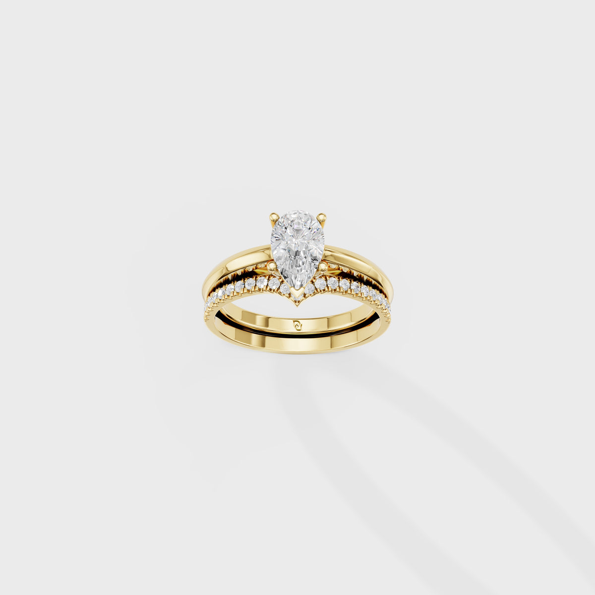 Ethereal 1ct Pear Cut Bridal Set
