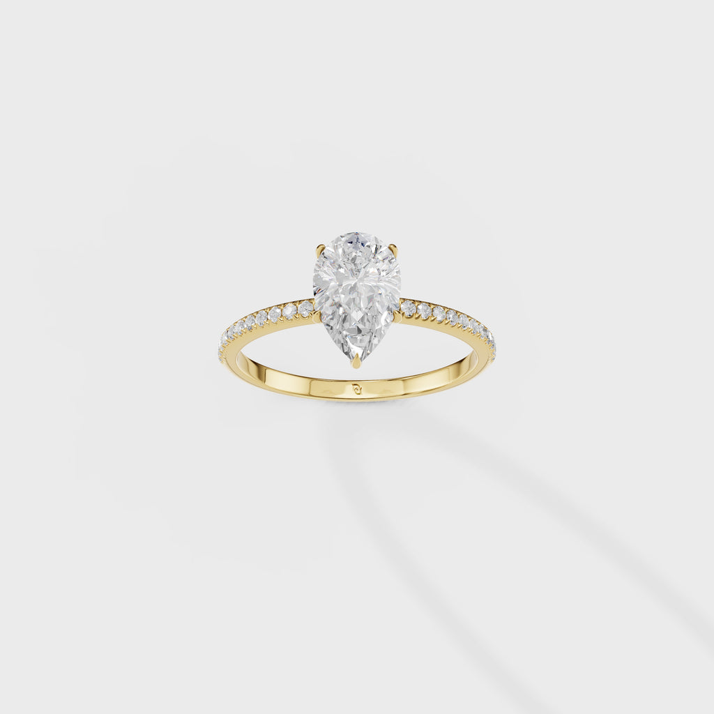Solitaire Elegance Pear Ring