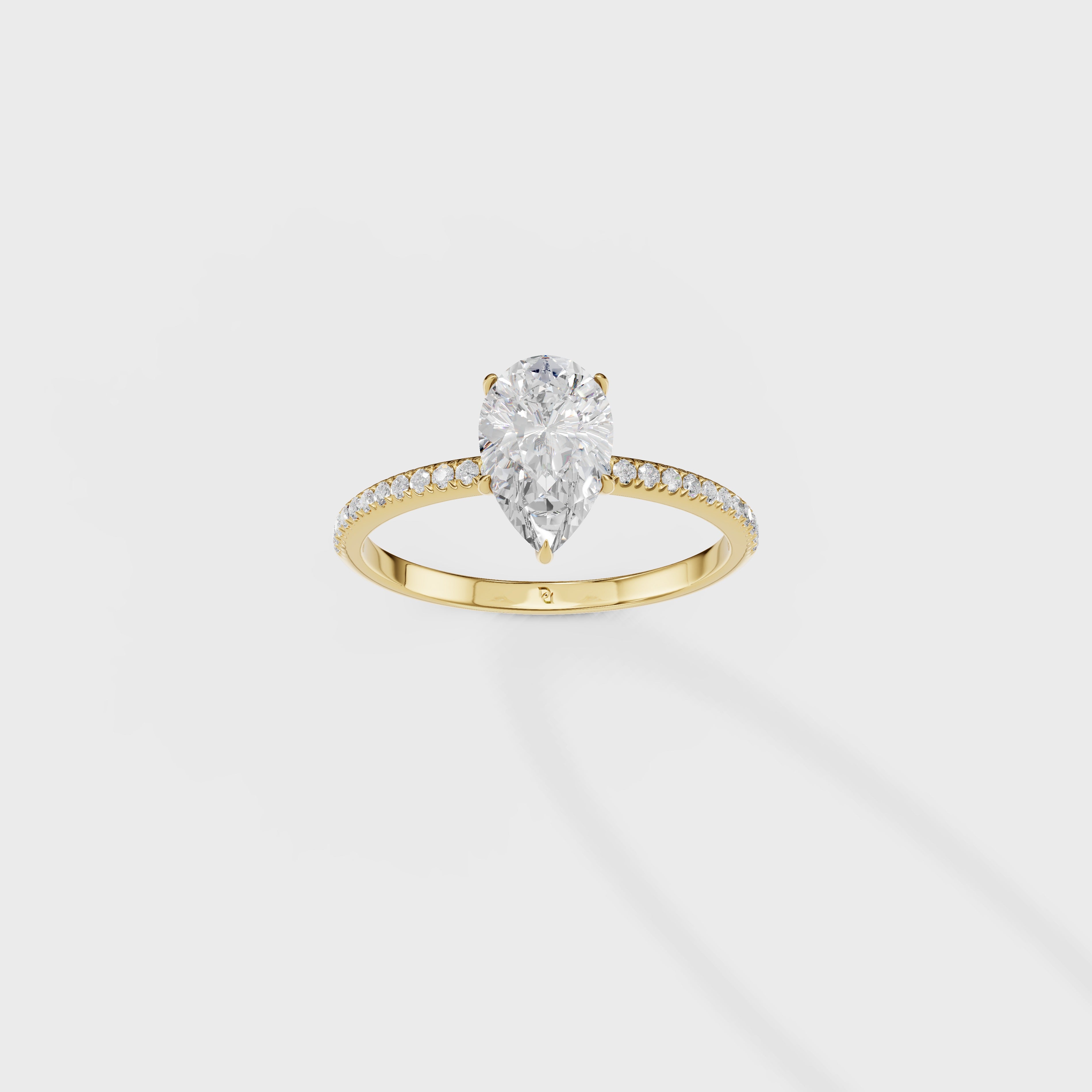 Solitaire Elegance Pear Ring