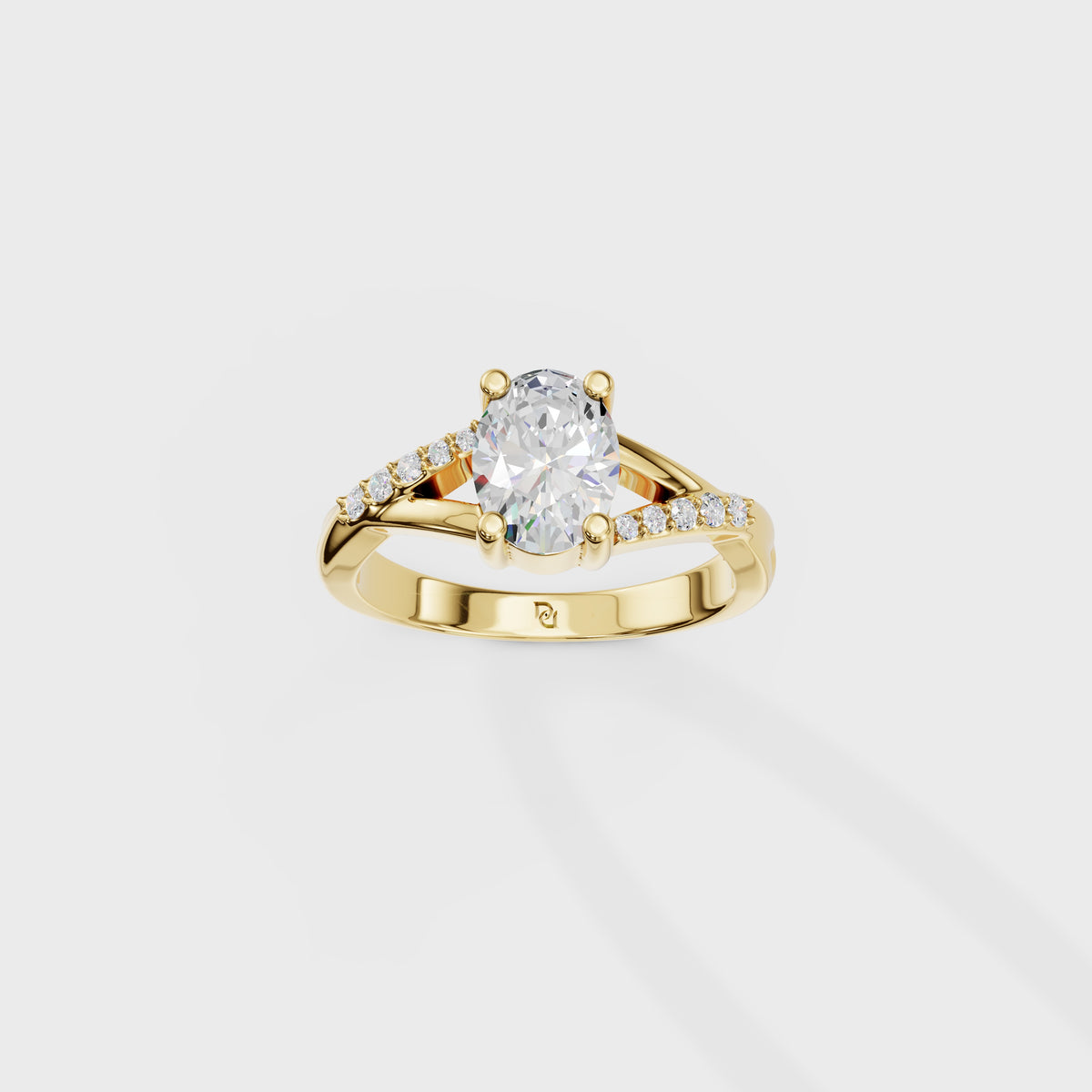 1.10ct Cathedral Oval Cut Engagement Ring