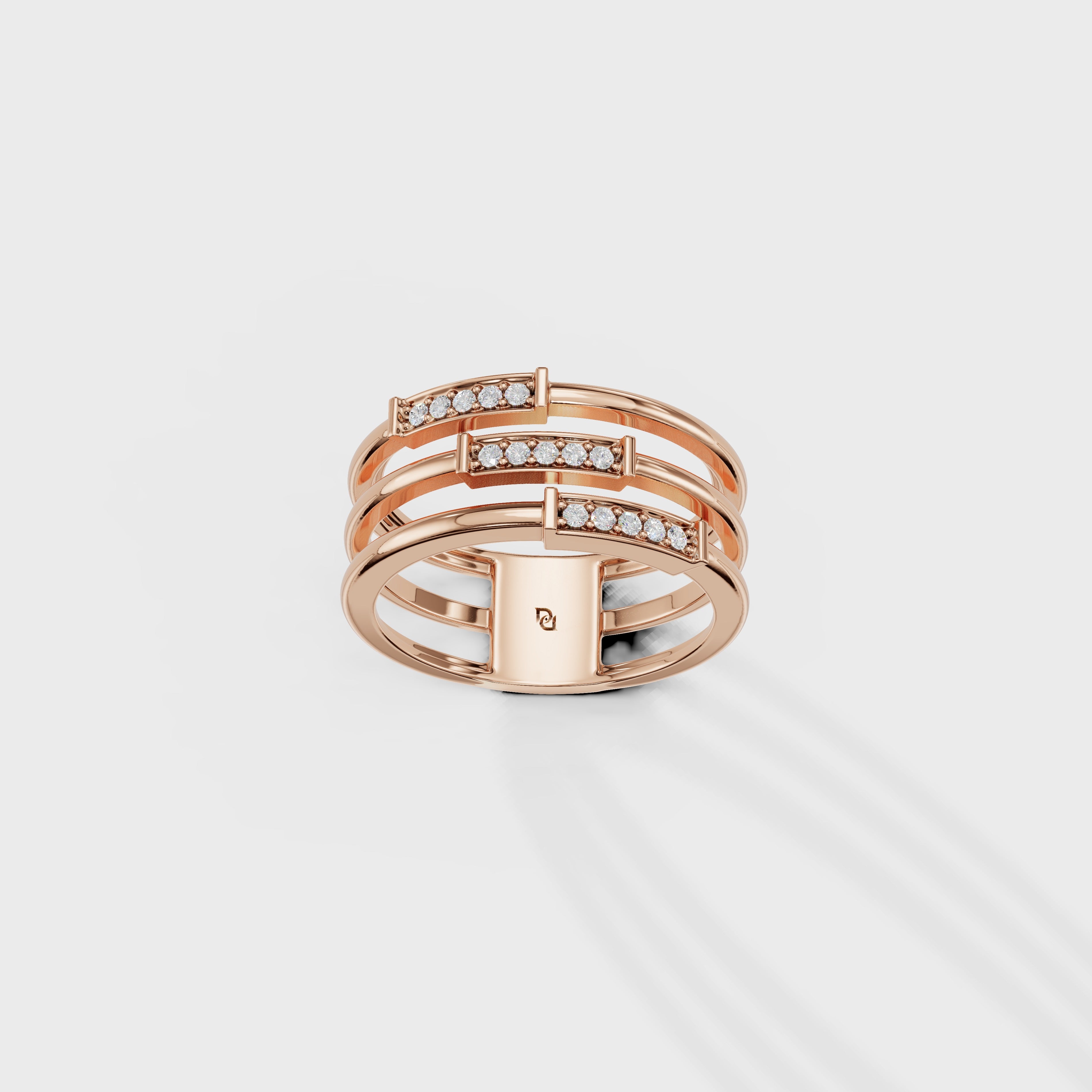 Triple Row Diamond Ring