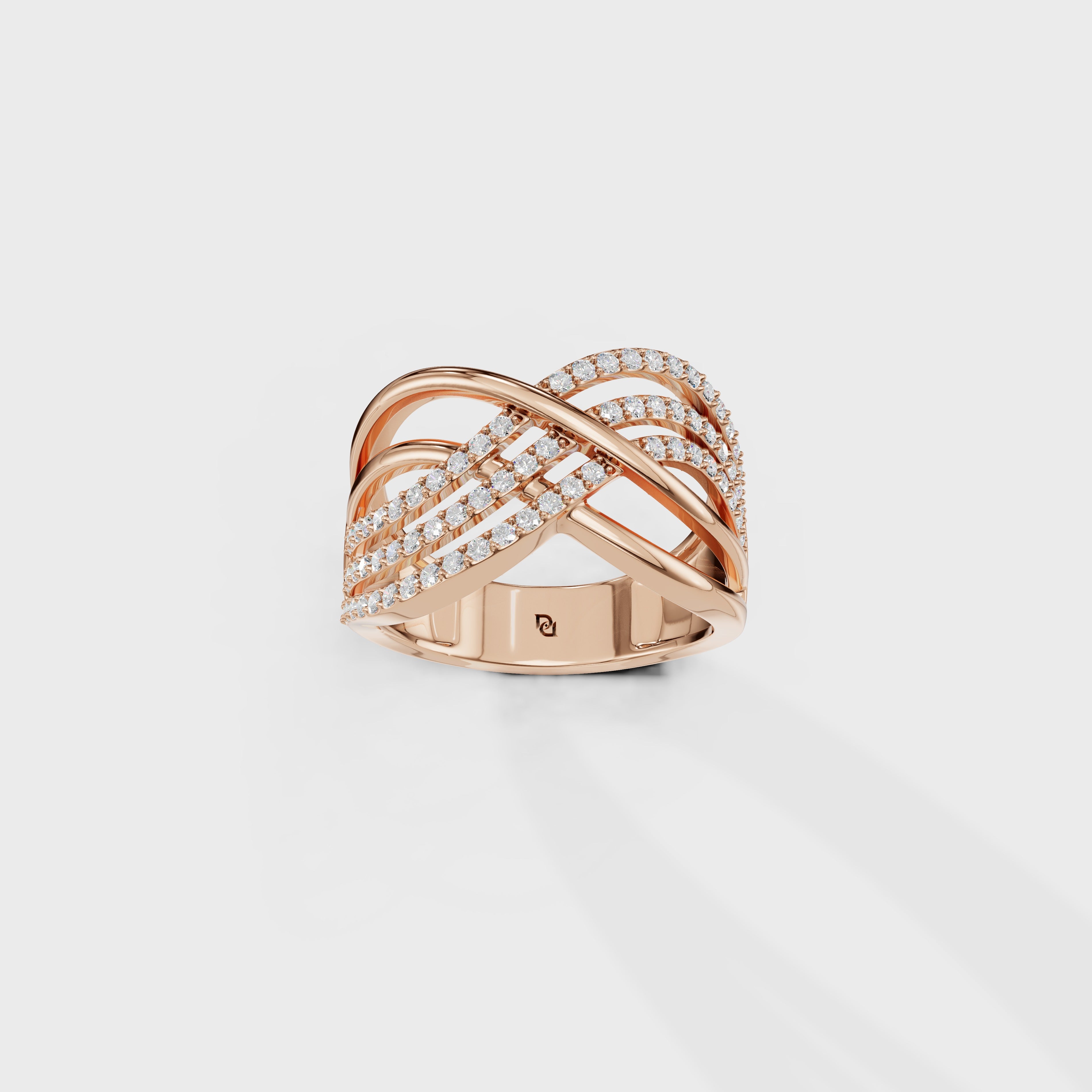 Modern Multi-Strand Diamond Ring