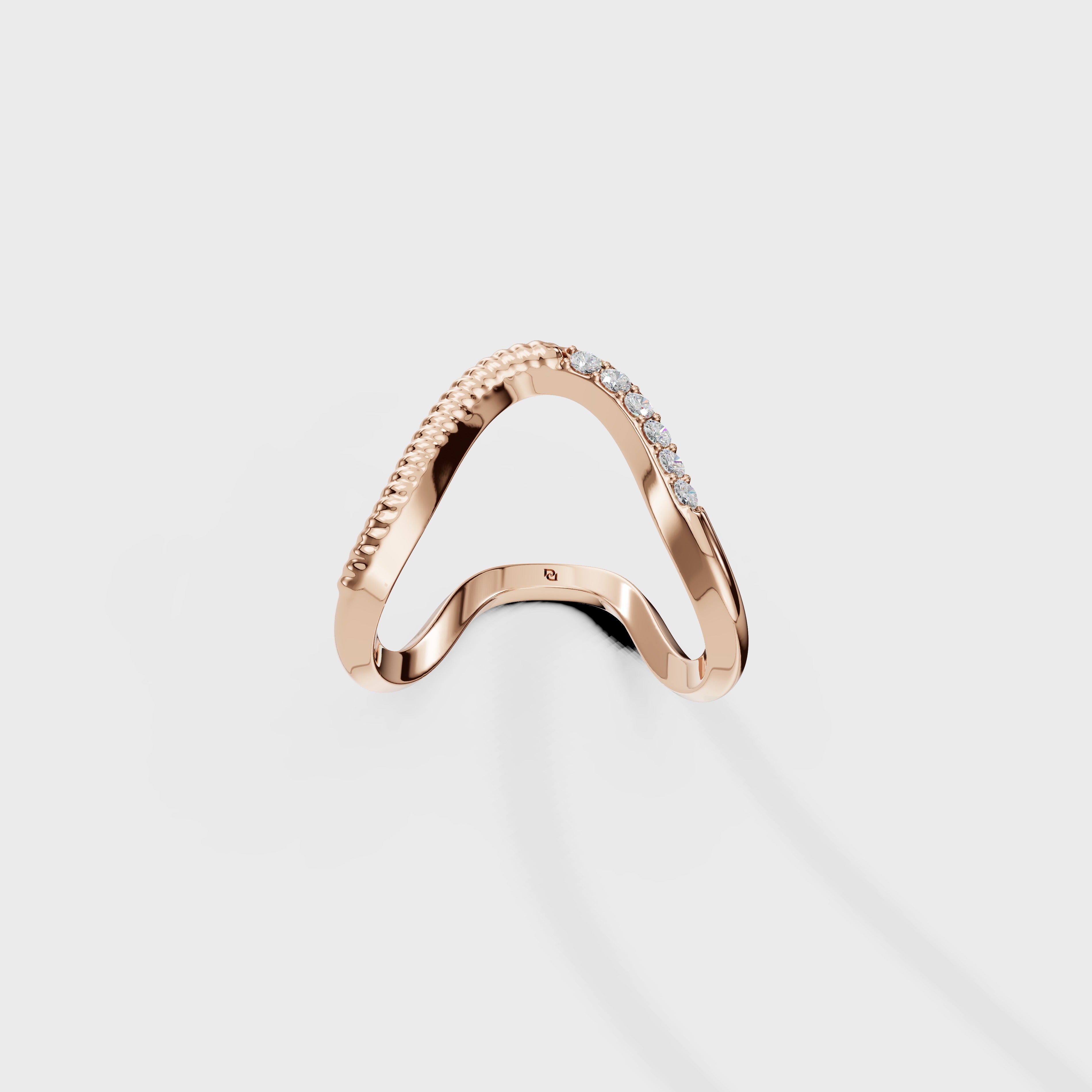 Curved Round Diamond Band