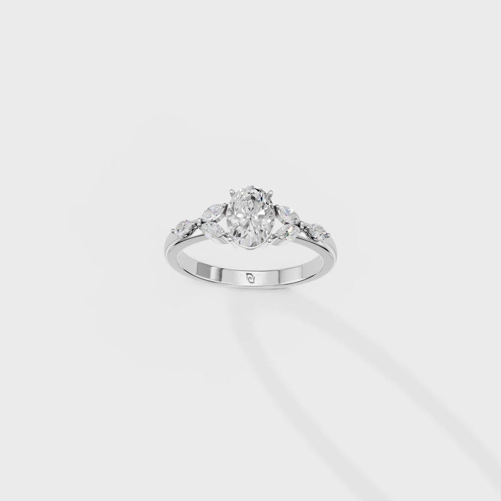 Petal Whisper Oval Ring