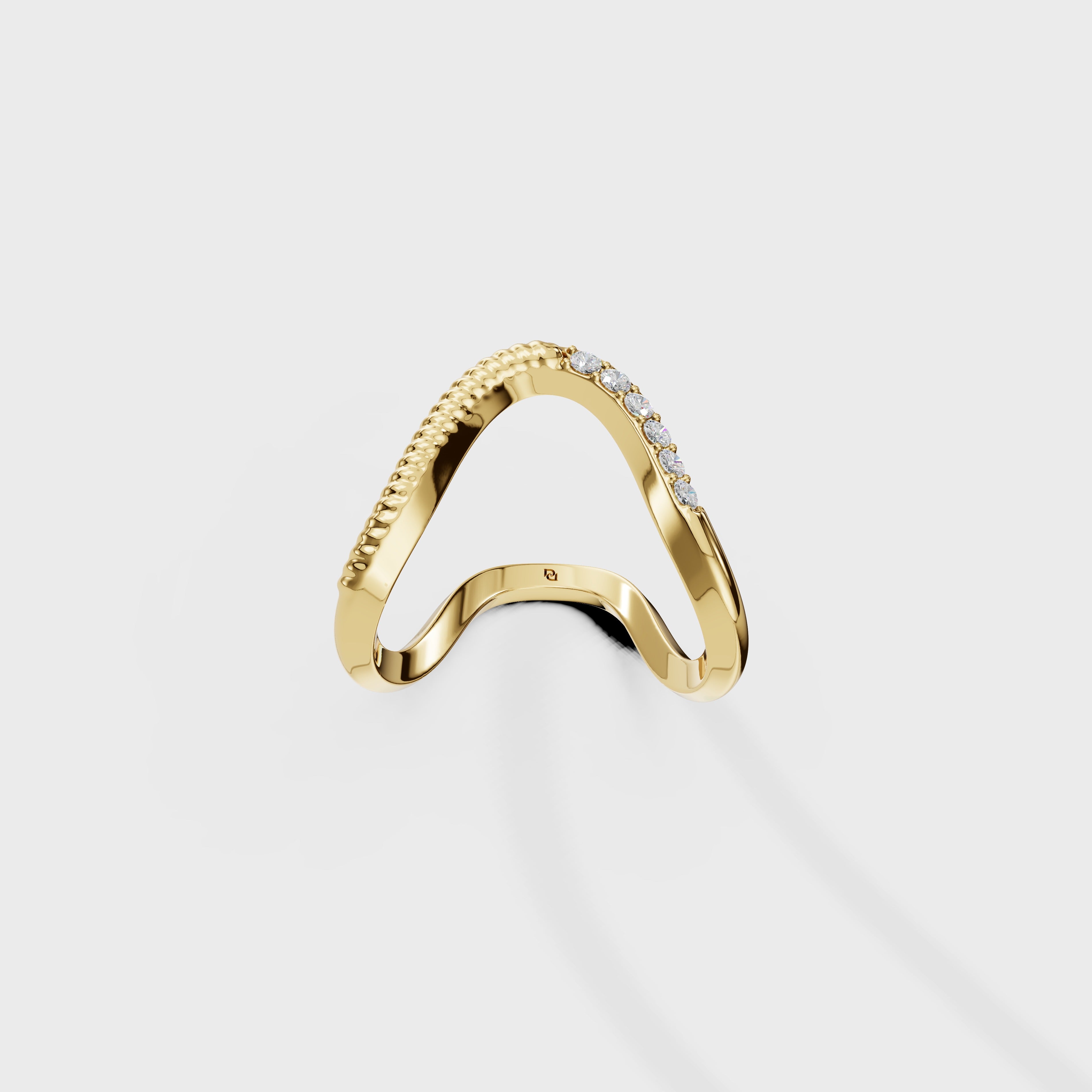 Curved Round Diamond Band
