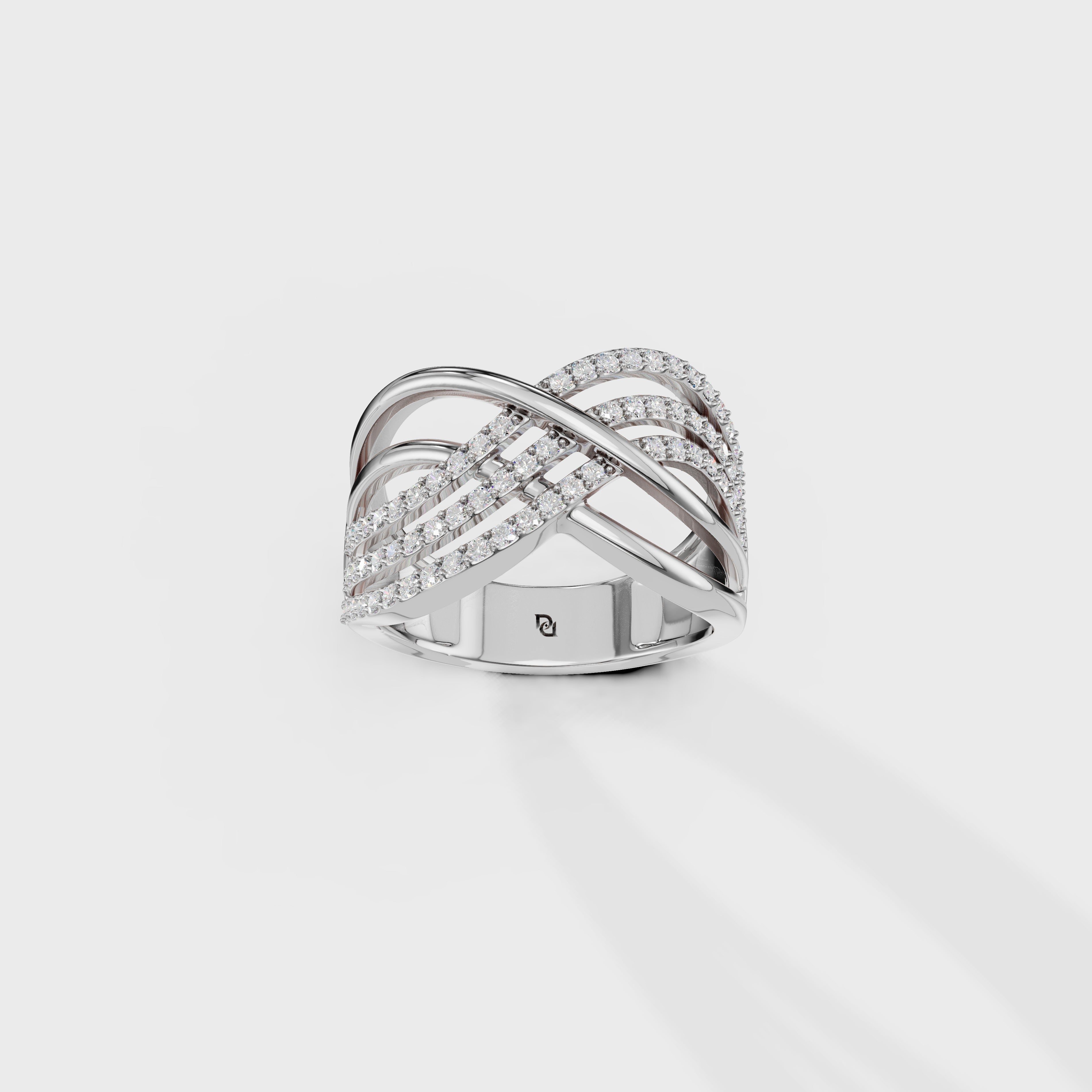 Modern Multi-Strand Diamond Ring