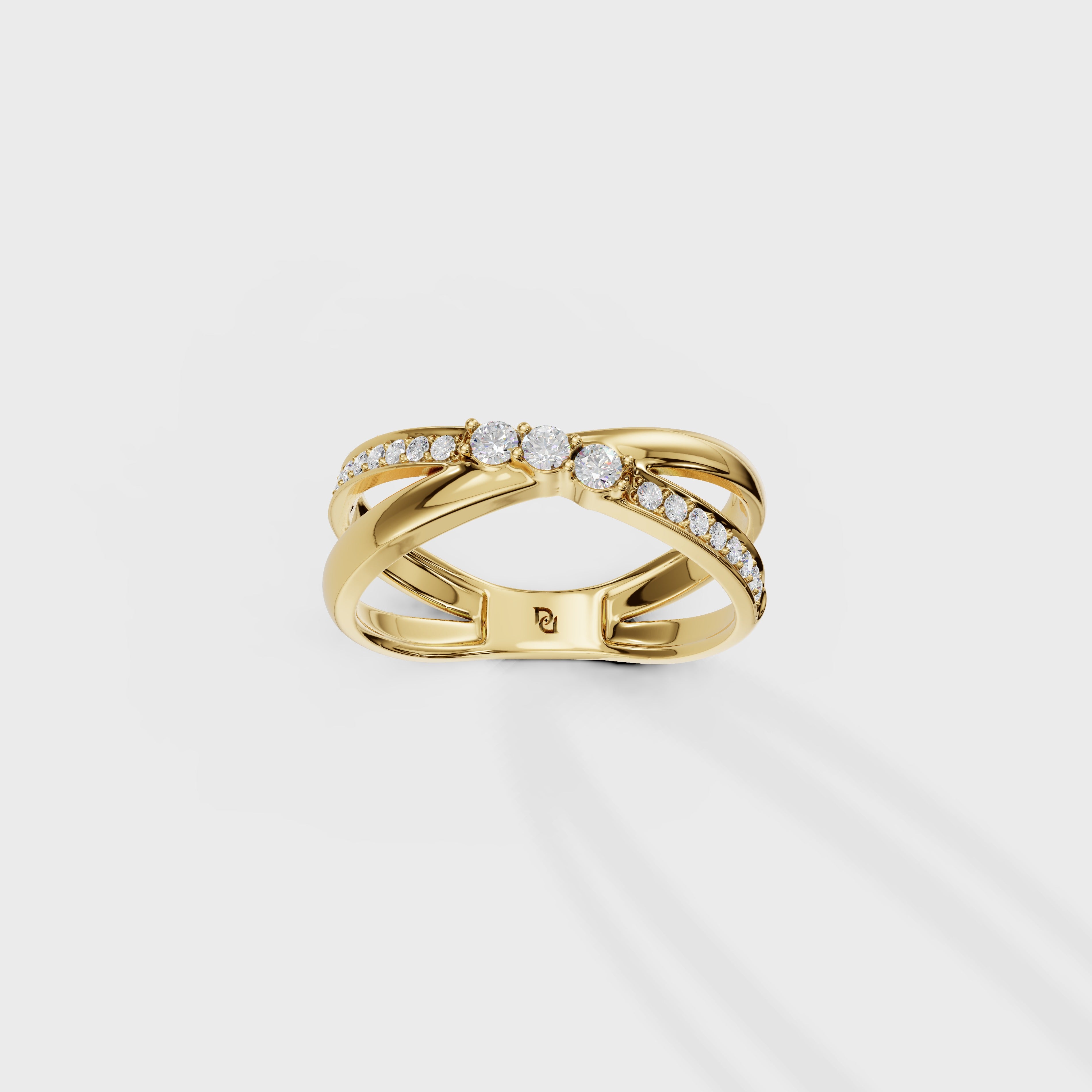 Dual Band Diamond Rose Gold Ring