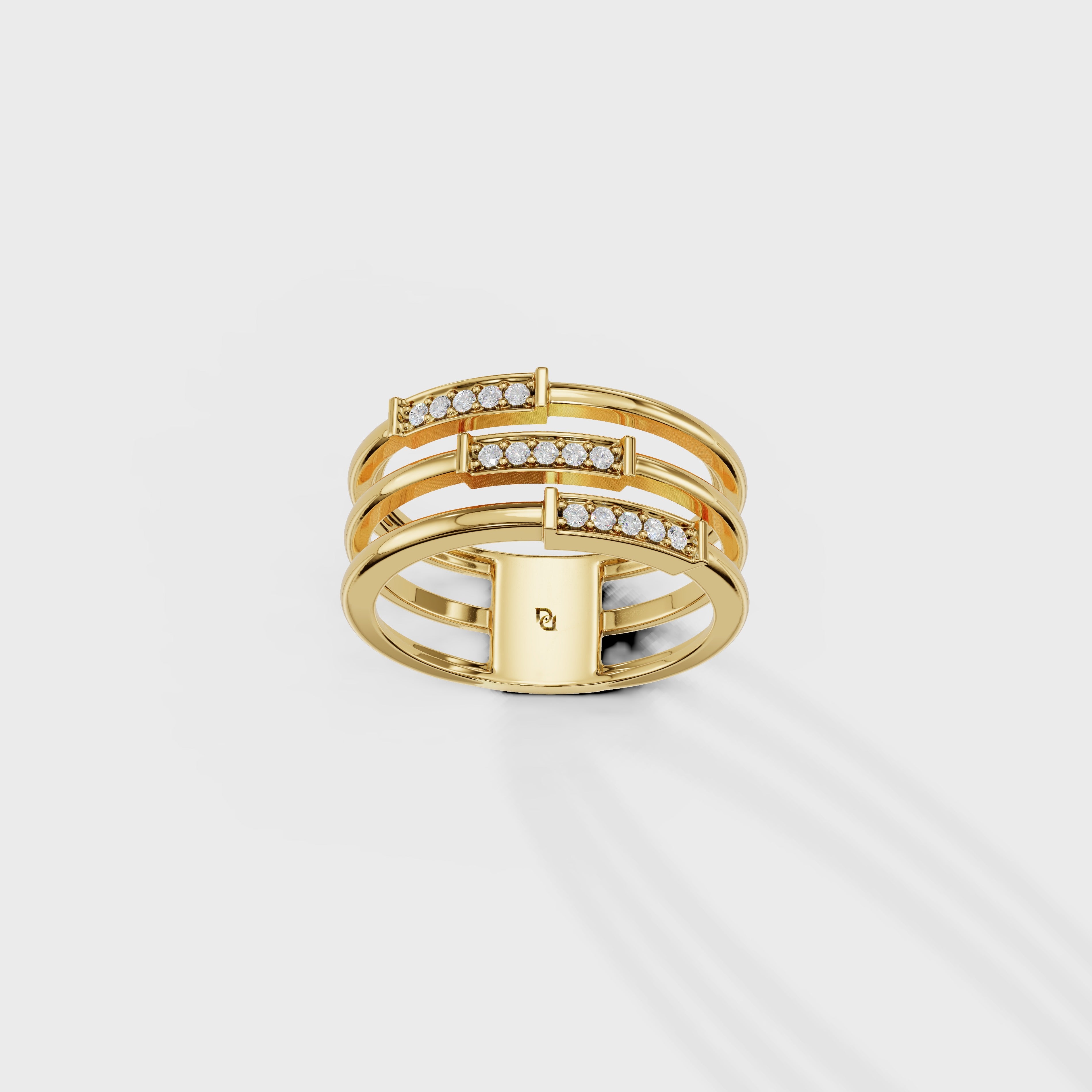 Triple Row Diamond Ring