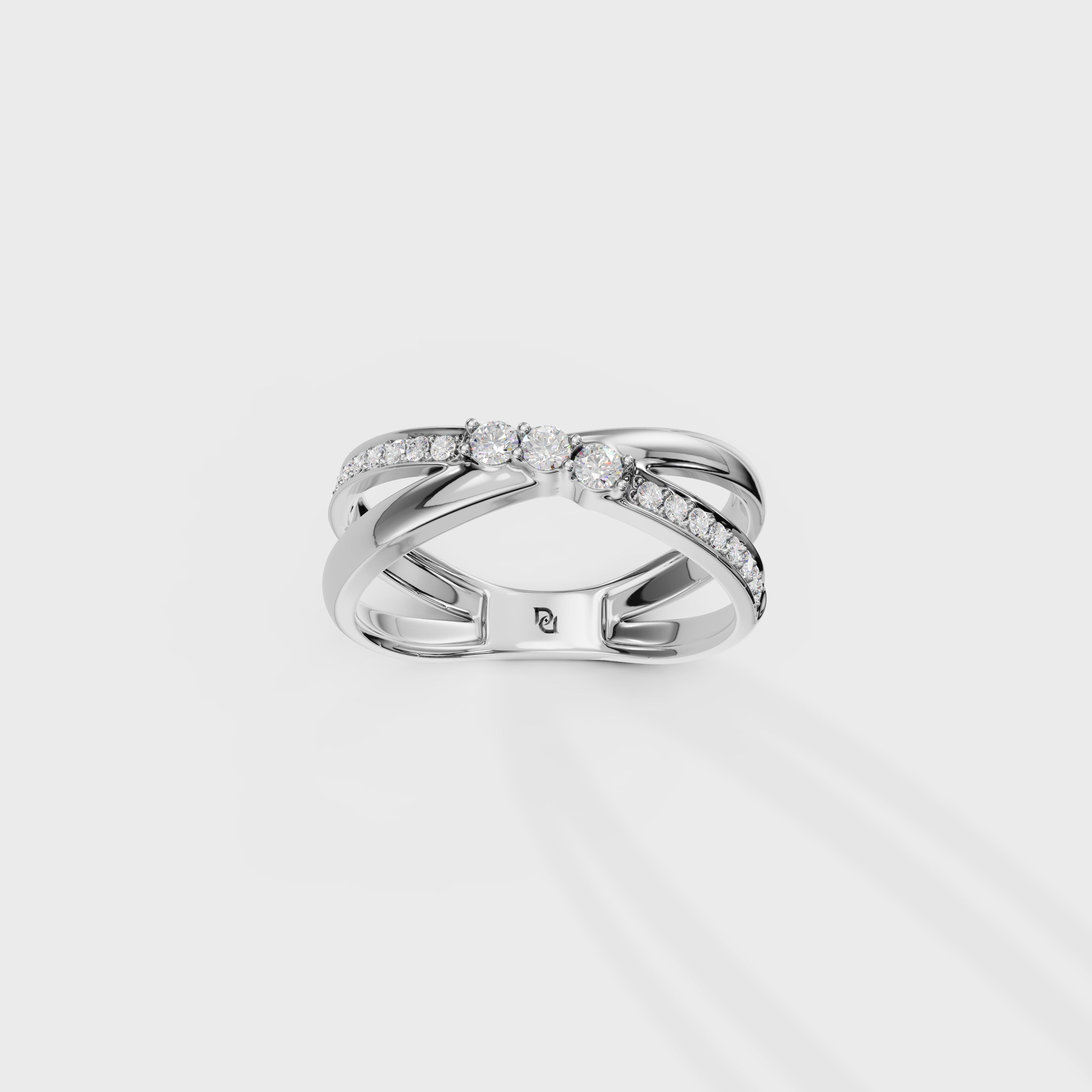 Dual Band Diamond Rose Gold Ring