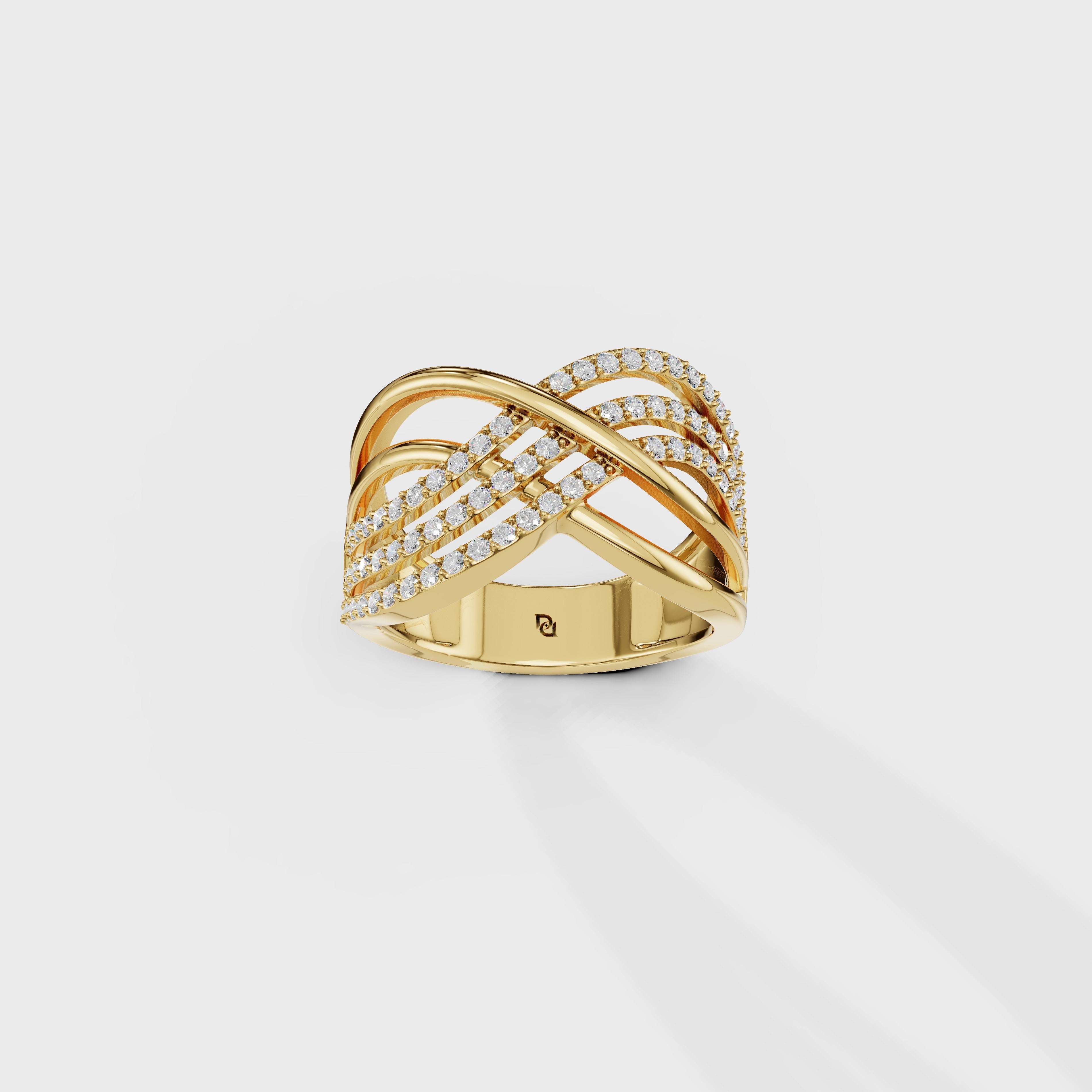 Modern Multi-Strand Diamond Ring