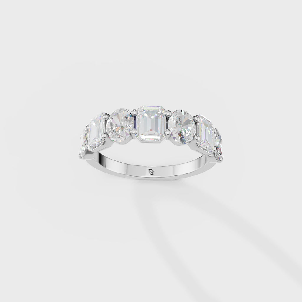Oval And Emerald Cut Duo Ring