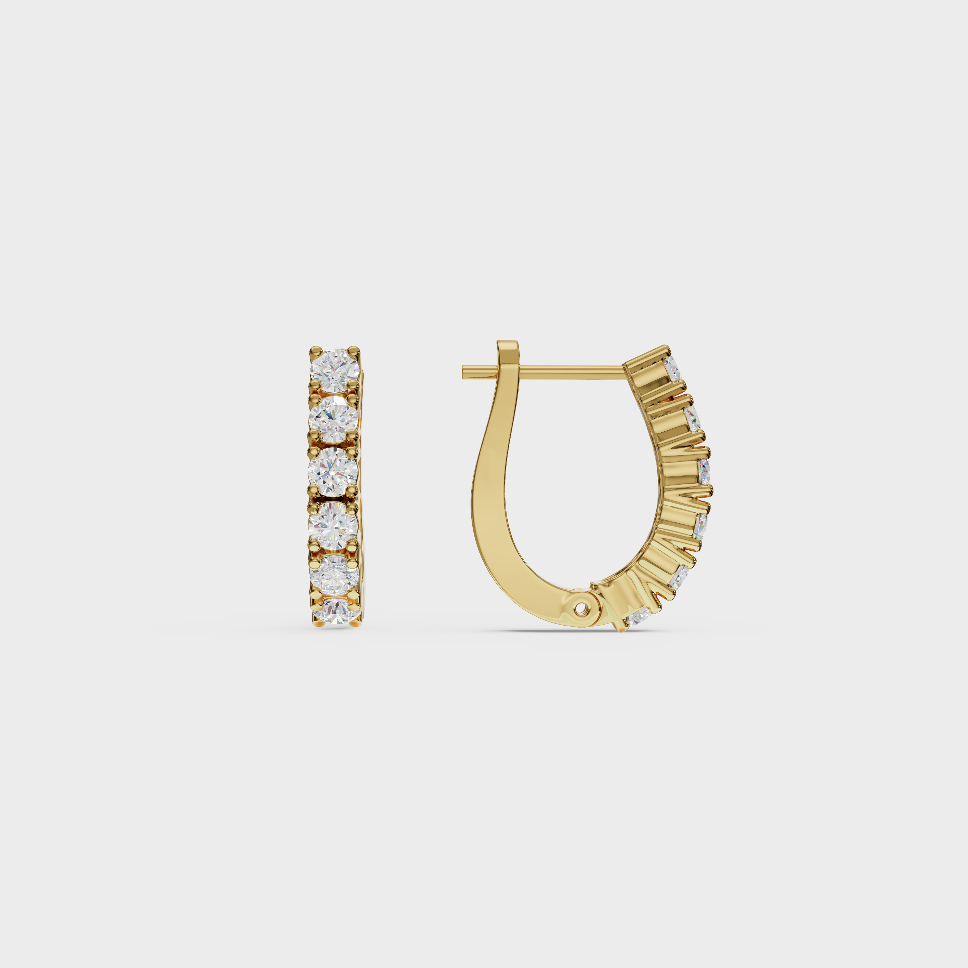 Brilliant Cut Diamond Huggie Hoops