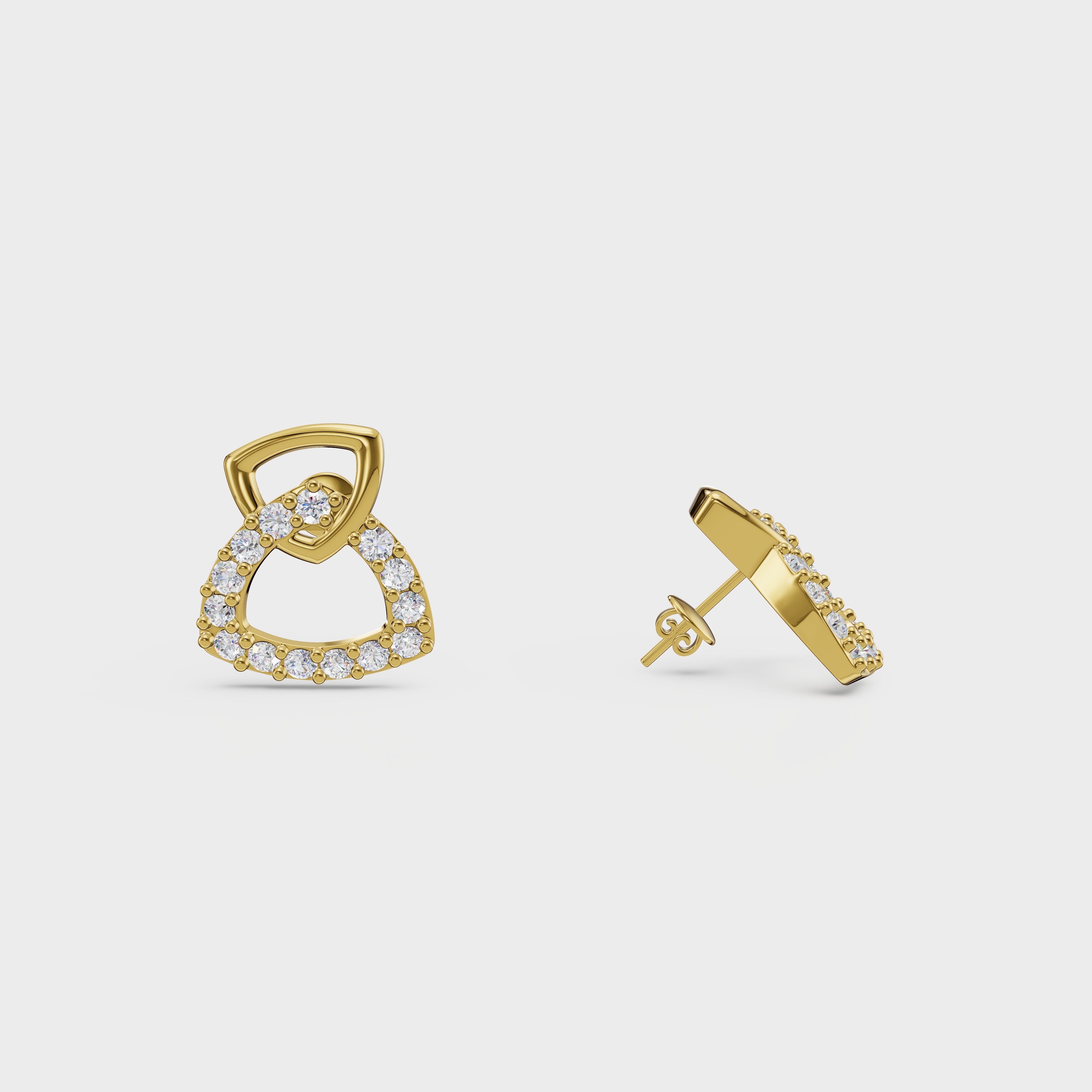 Dual Halo Diamond stud Earrings