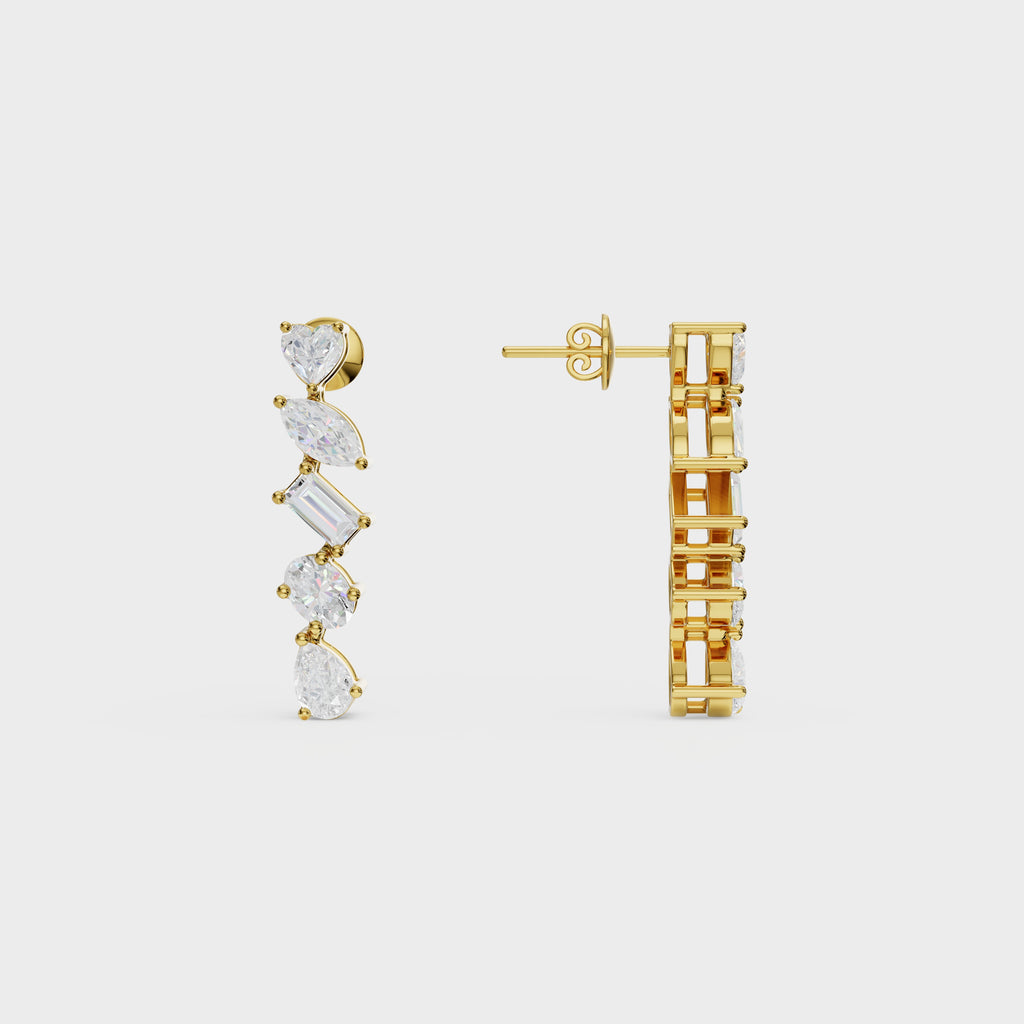Multi-Cut Drop Earrings