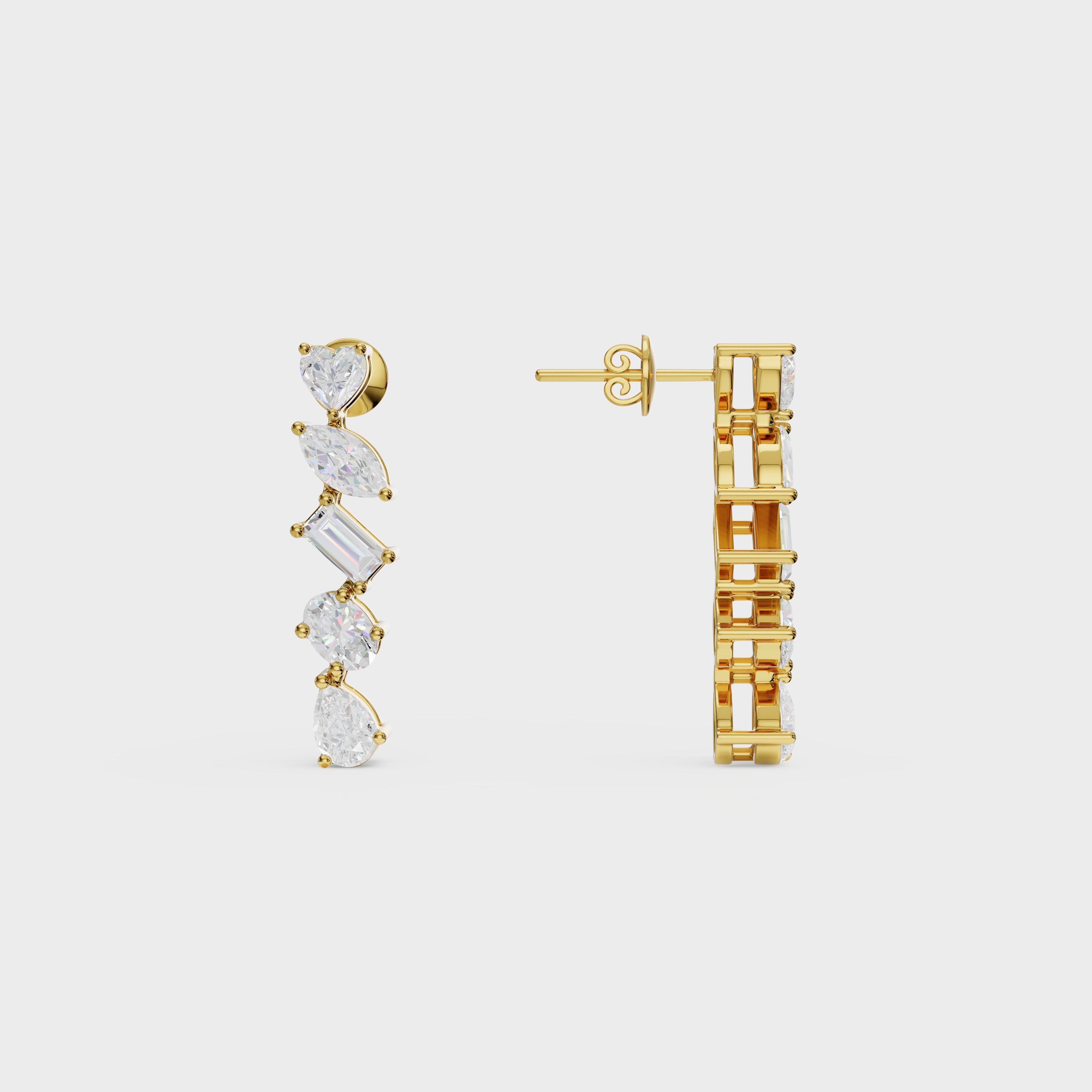 Multi-Cut Drop Earrings