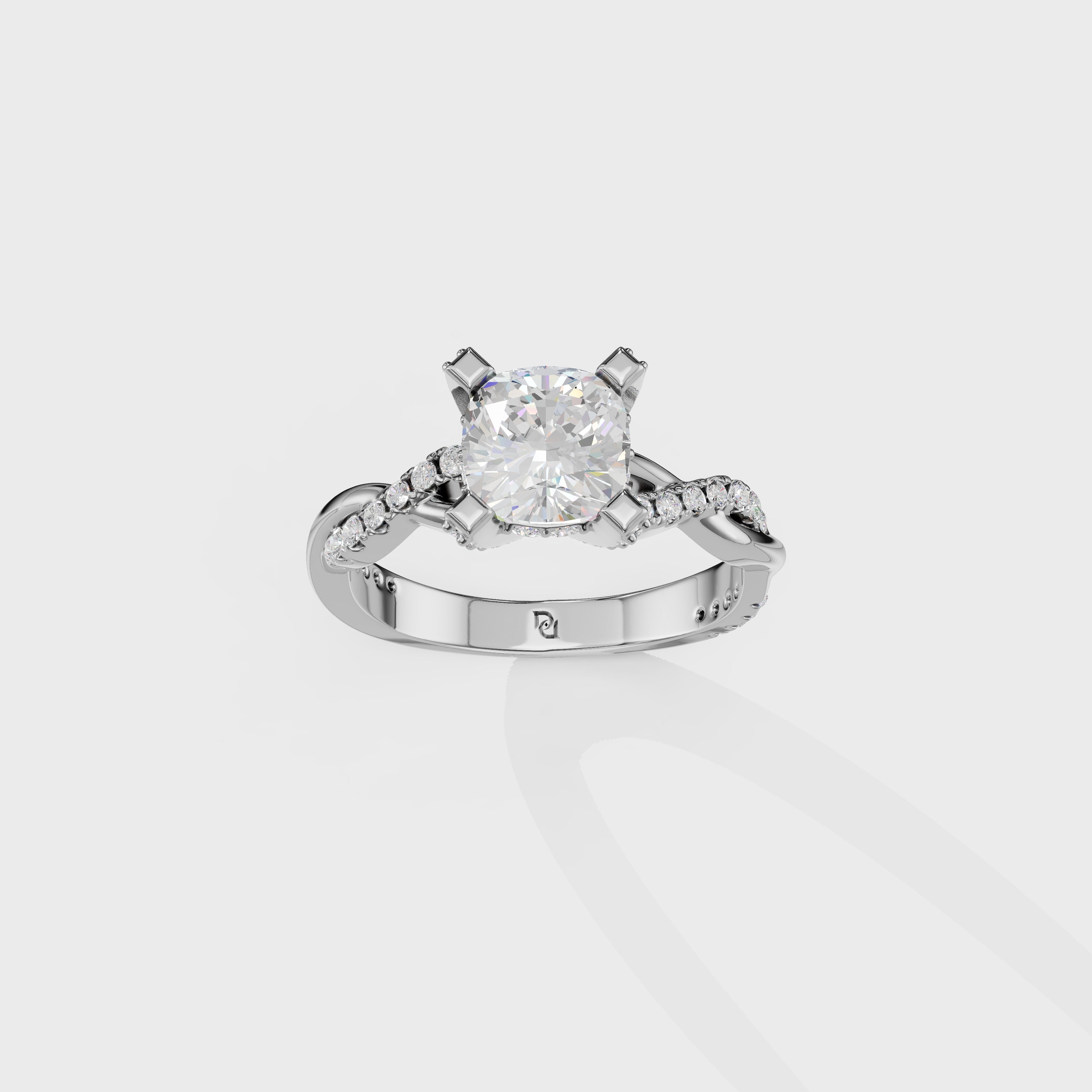 Kelly Cushion Cut Twist Engagement Ring