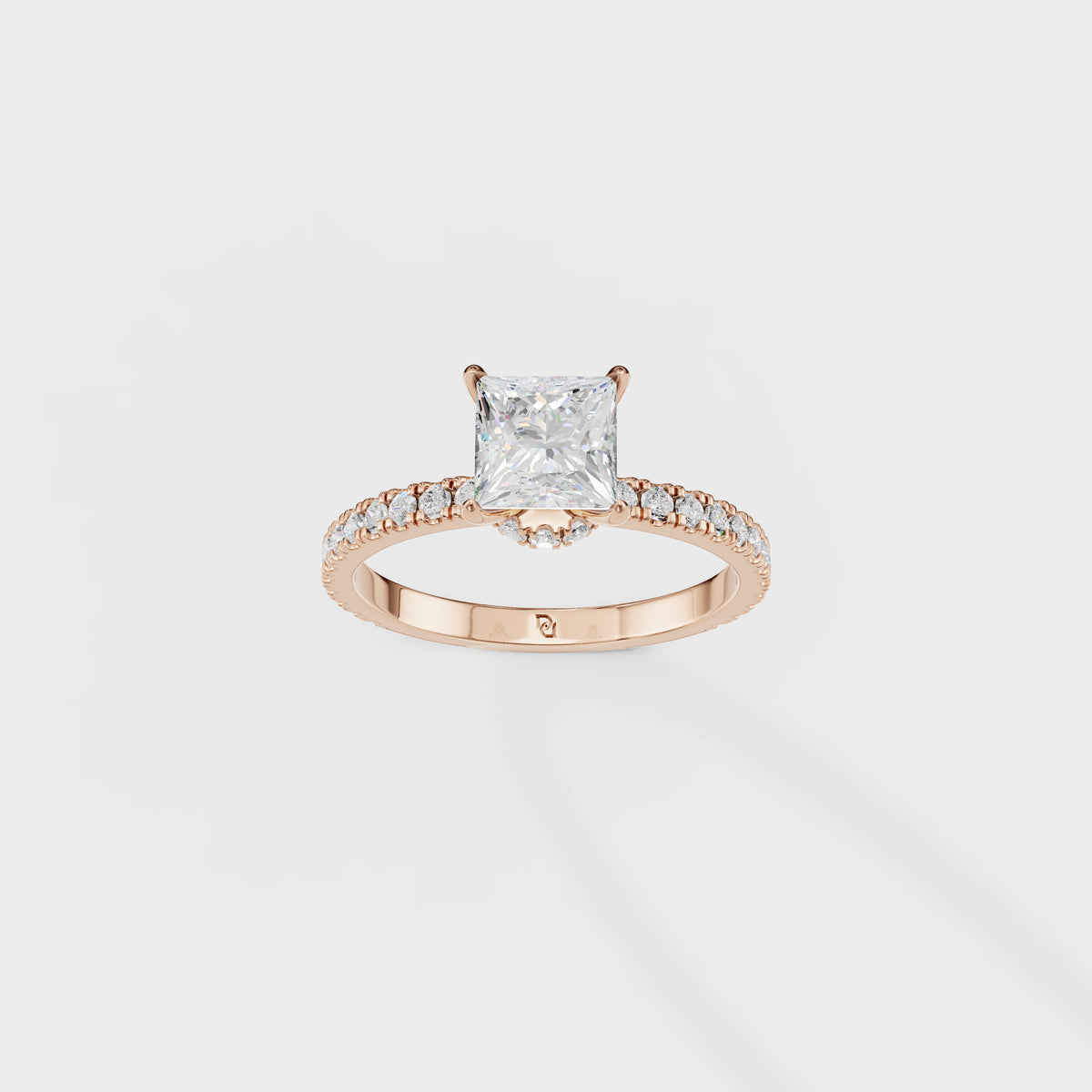 Cathedral 1ct Princess Cut Diamond Ring
