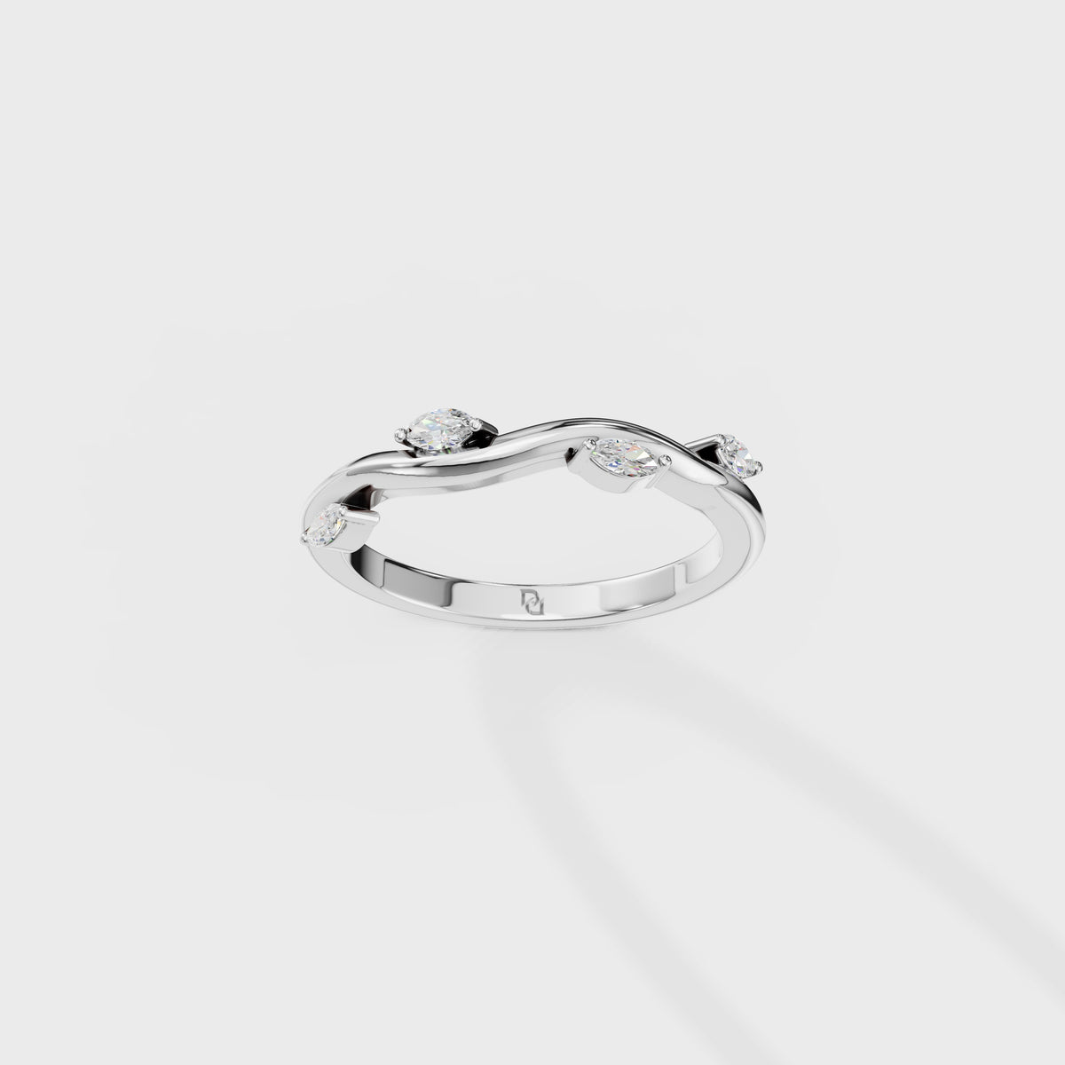 Wave Theme Marquise Diamond Ring