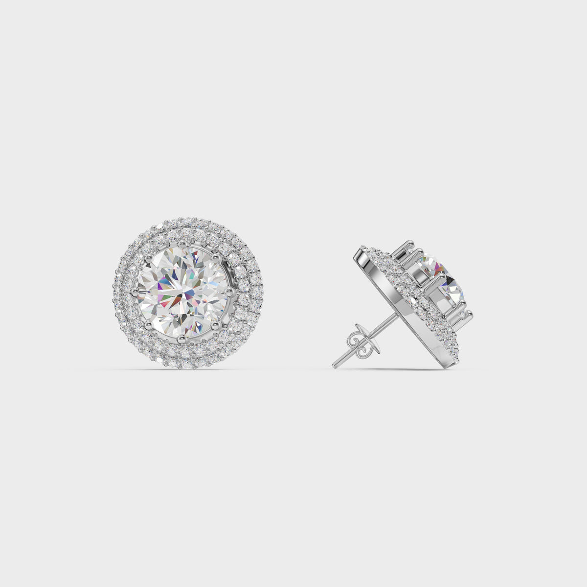Double Halo Diamond Studs