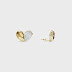 Heart Shaped Diamond Stud Earrings