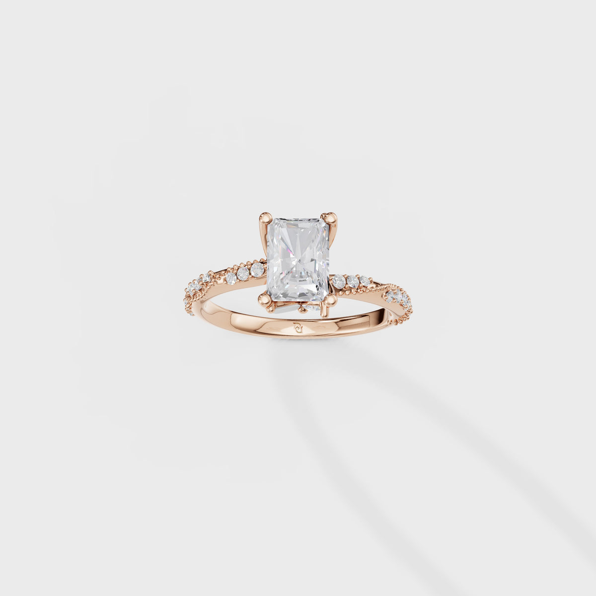 Elegant 1.30ct Radiant Cathedral Style Ring