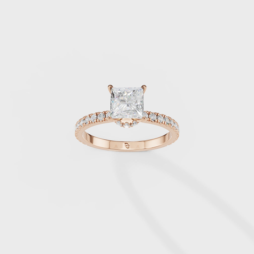 Cathedral Princess Cut Diamond Ring