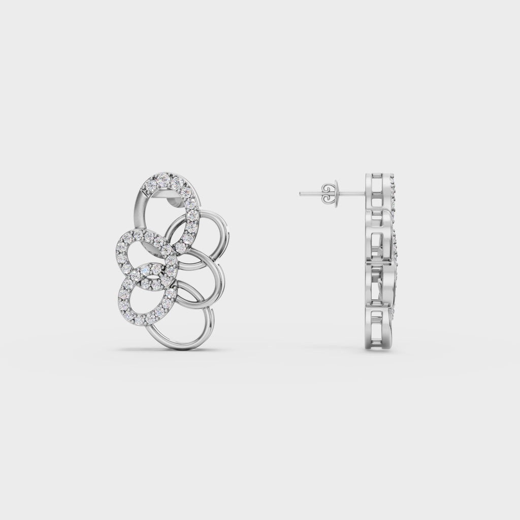 Flowing Petal Diamond Studs