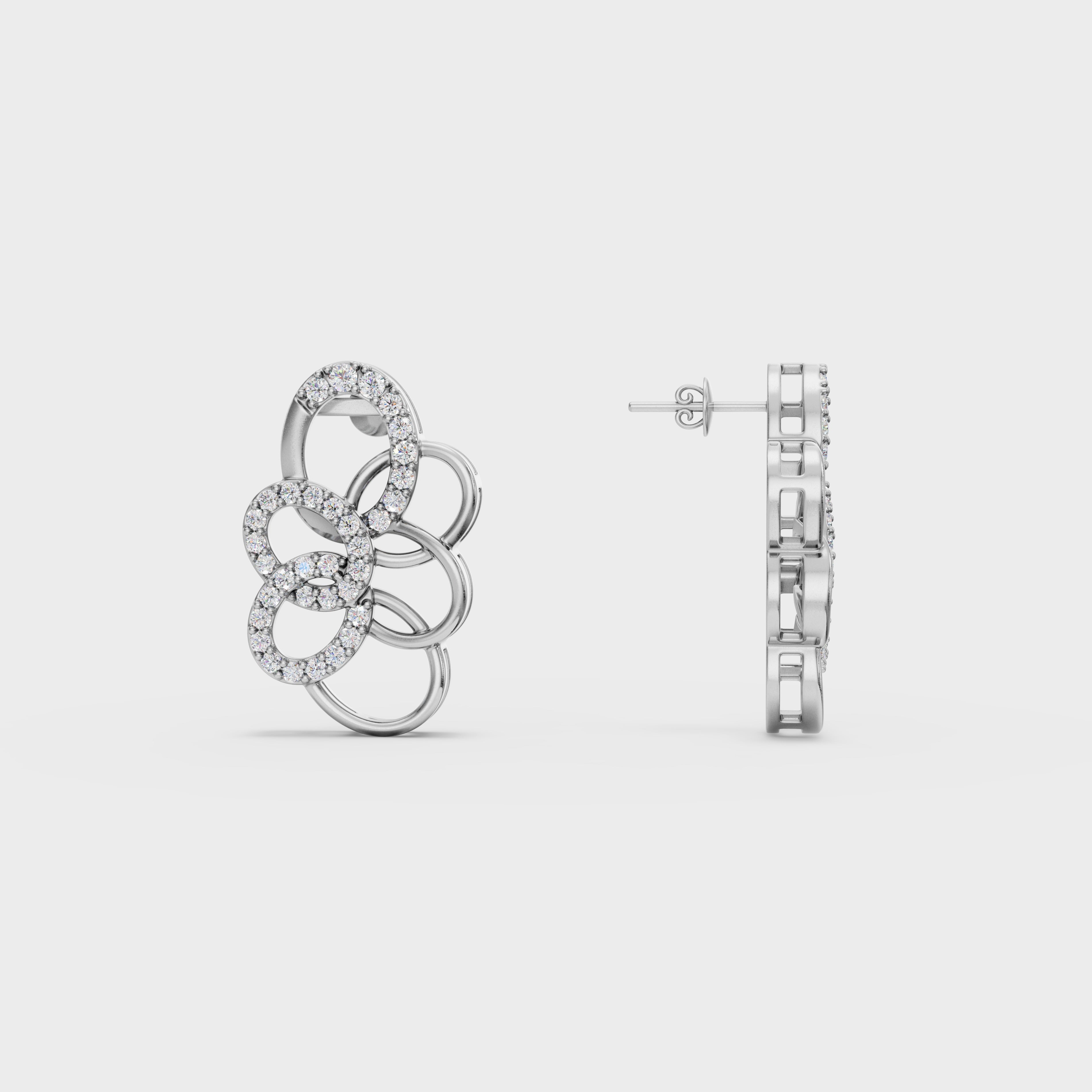 Flowing Petal Diamond Studs